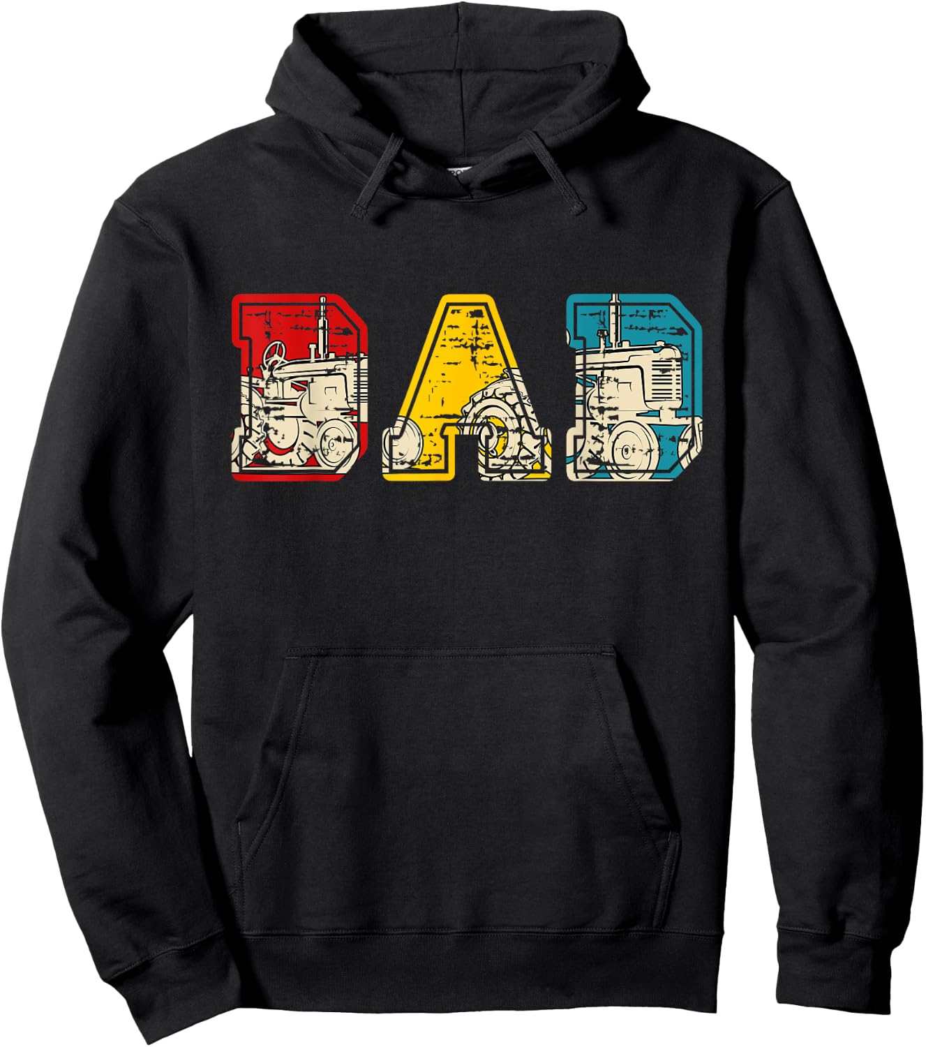 Vintage DAD Costume Tractor Matching Driver Family Lover Hoodie - Hoodie | Black