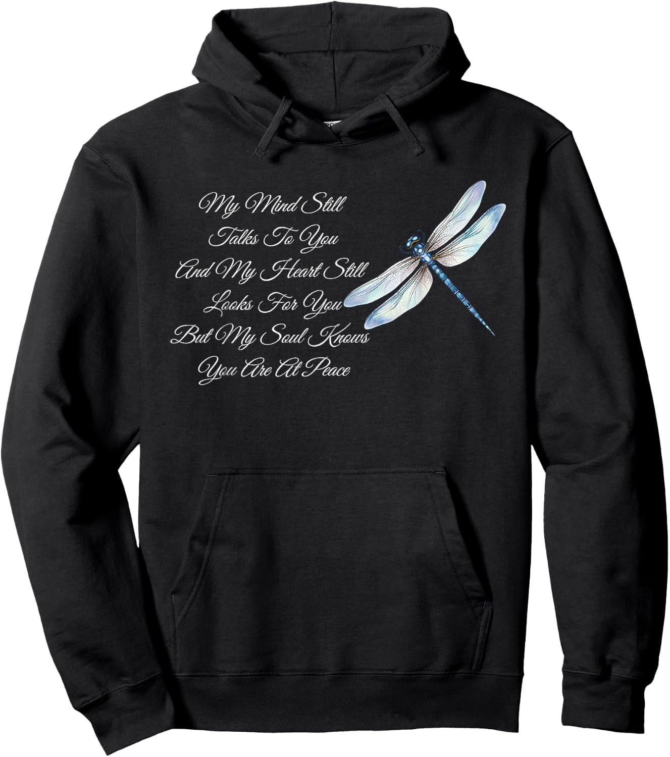 My Mind Still Talks To You And My Heart - Dragonfly Lover Hoodie - Hoodie | Black