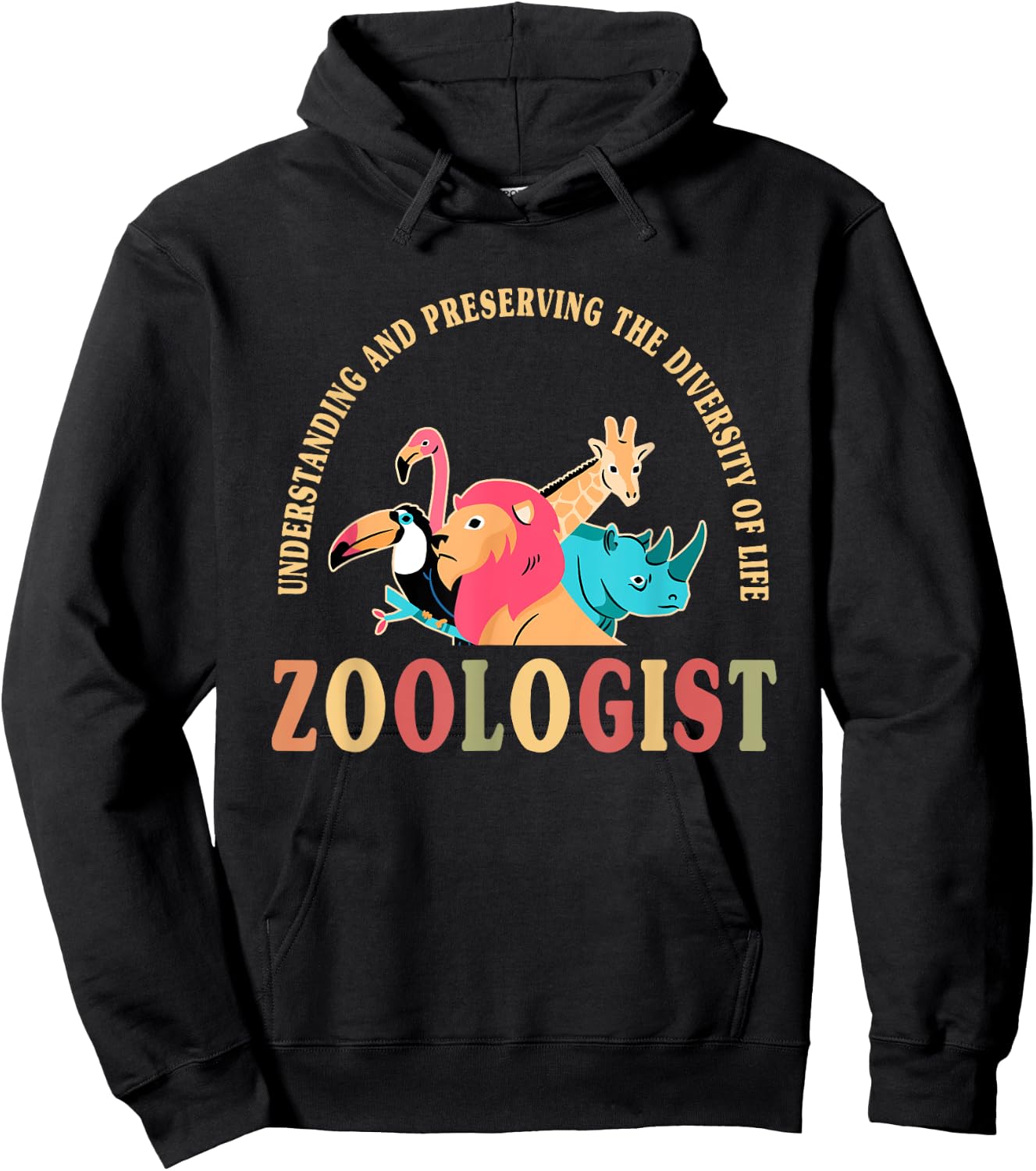 Cute Zoologist Motto Apparel Wildlife Conservation Lover Hoodie - Hoodie | Black