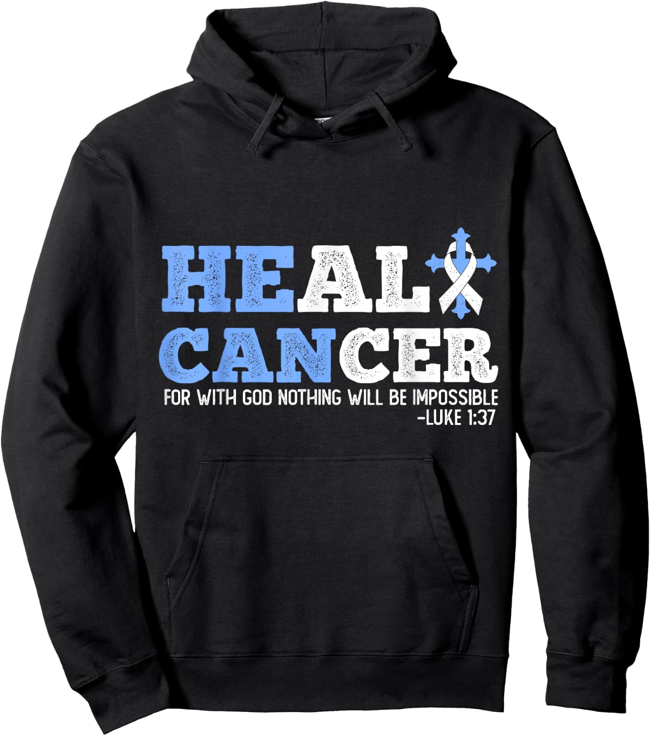 He Can Heal Cancer Lung Cancer Awareness Christian Religious Hoodie - Hoodie | Black