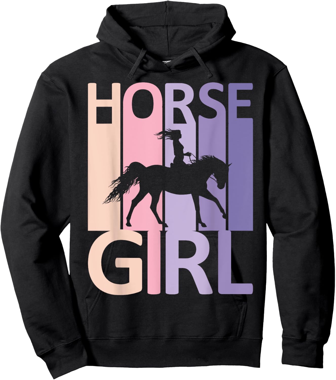 Horse Girl Country Woman Girl HorseBack Rider Equestrian Hoodie - Hoodie | Black