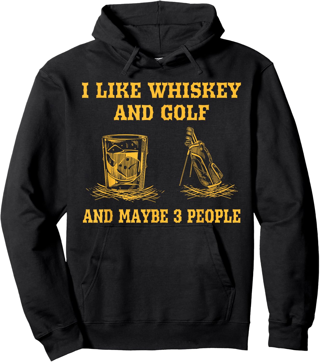 I Like Whiskey And Golf And Maybe 3 People Vintage Golfing Hoodie - Hoodie | Black
