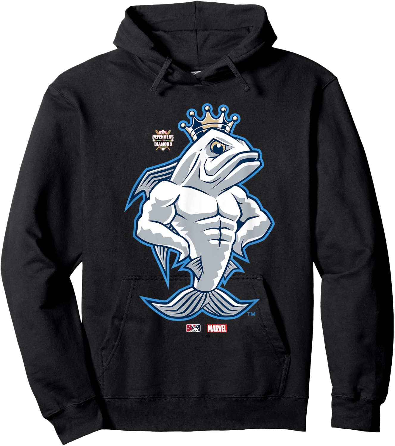 Marvel x MiLB Tampa Tarpons King Fish Mascot Portrait Hoodie - Hoodie | Black