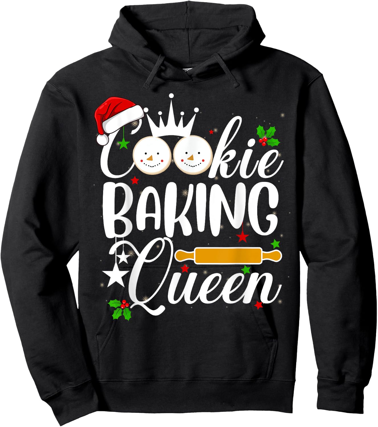 Christmas Cookie Baking Queen Hoodie - Hoodie | Black