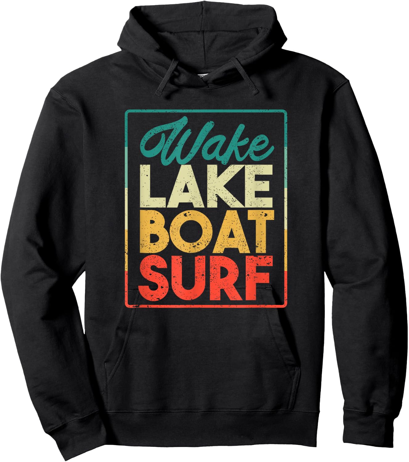 Wake Lake Boat Surf Funny Wakesurf Board Surfing Surfer Hoodie - Hoodie | Black