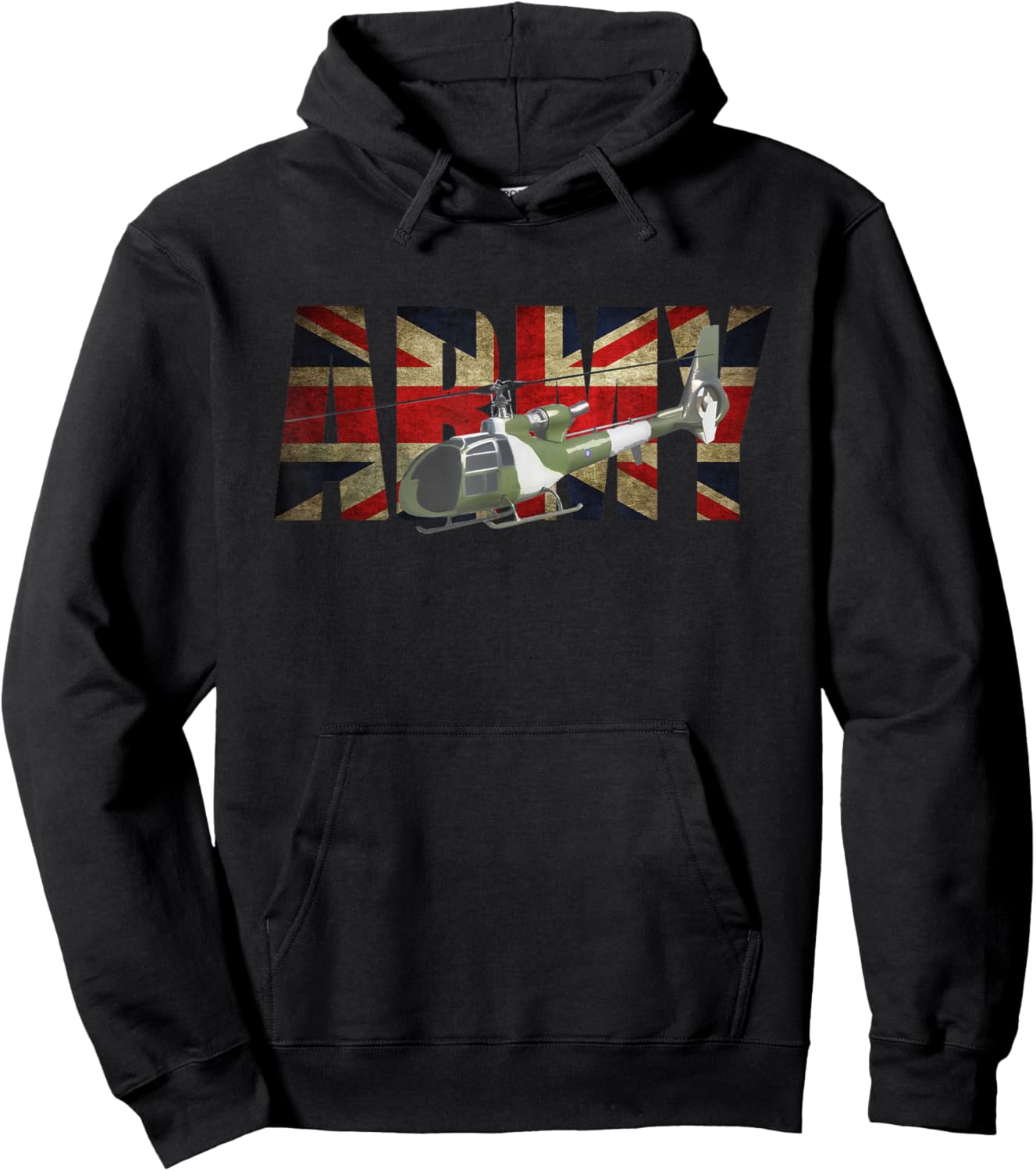 British Army Gazelle Helicopter Hoodie - Hoodie | Black