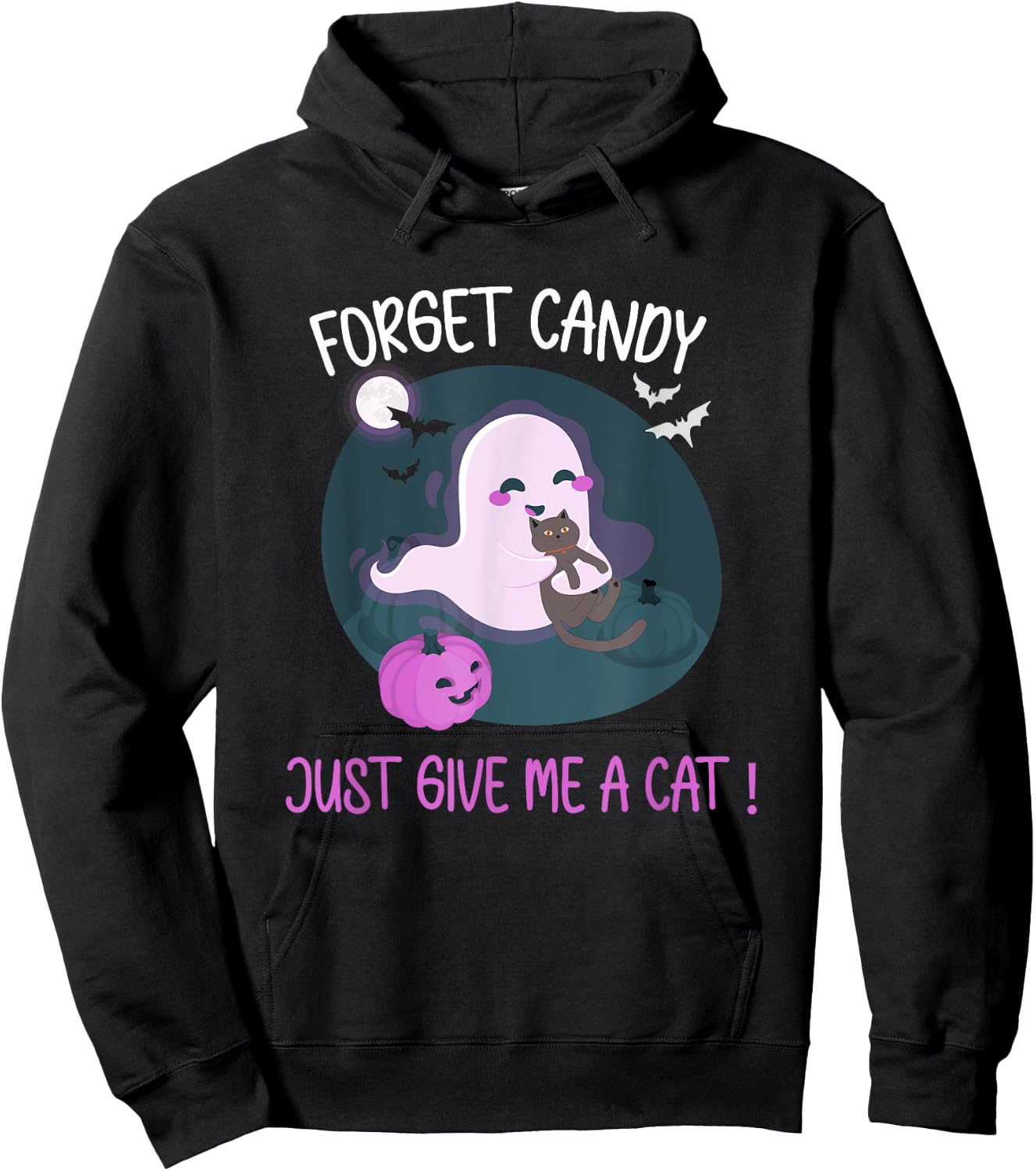 Halloween Forget Candy Give Me A Cat For Kids Women Men Hoodie - Hoodie | Black