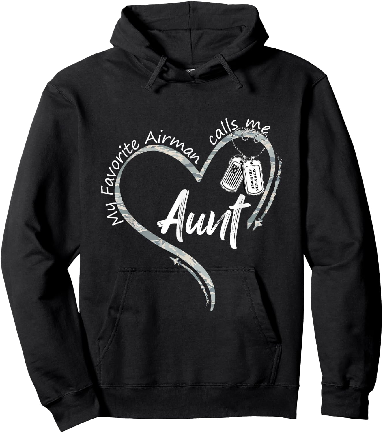 My Favorite Airman Calls Me Aunt Air Force Graduation Aunt Hoodie - Hoodie | Black