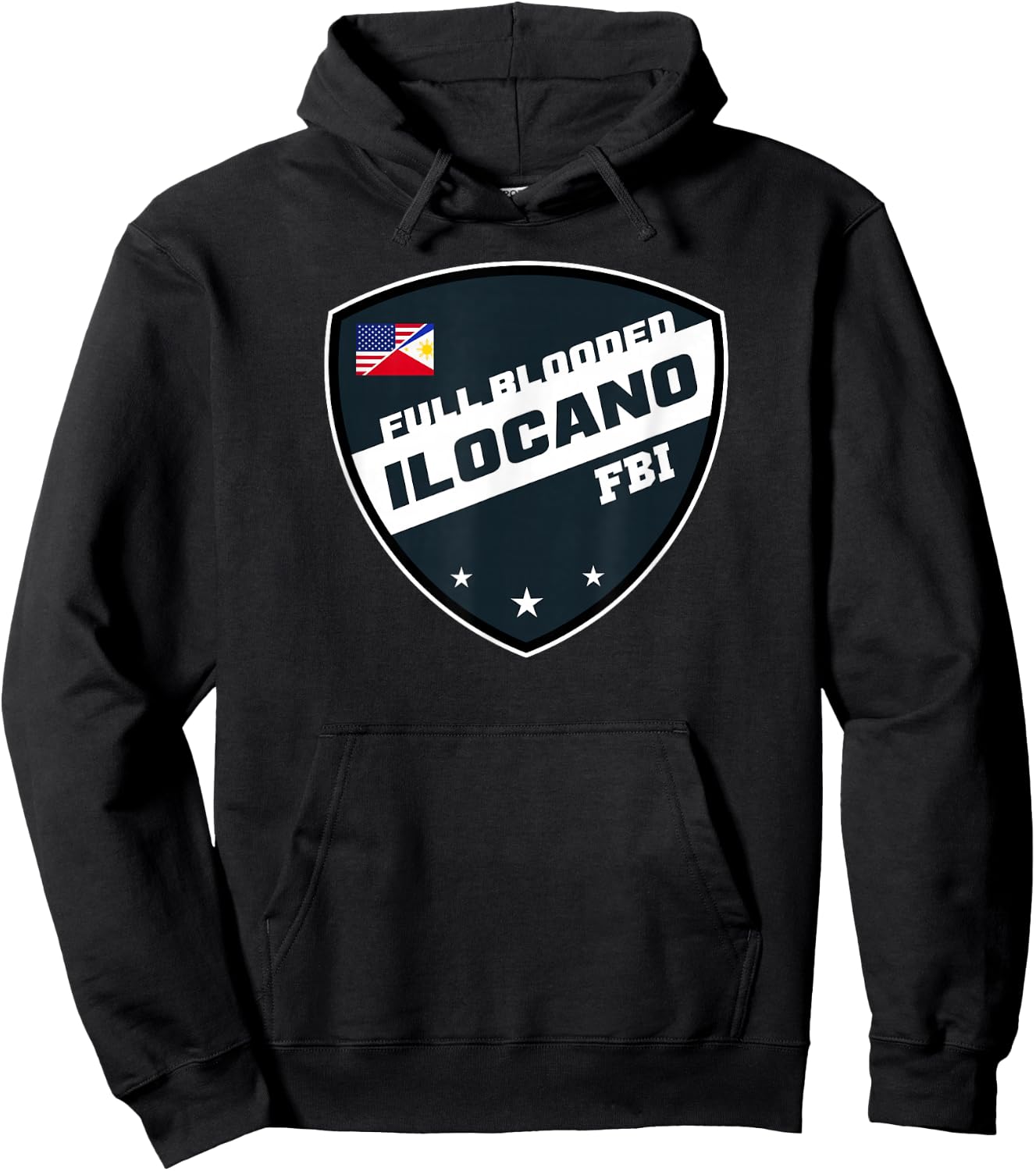 Funny Filipino Shirt FBI Full Blooded Ilocano Shirt American Hoodie - Hoodie | Black