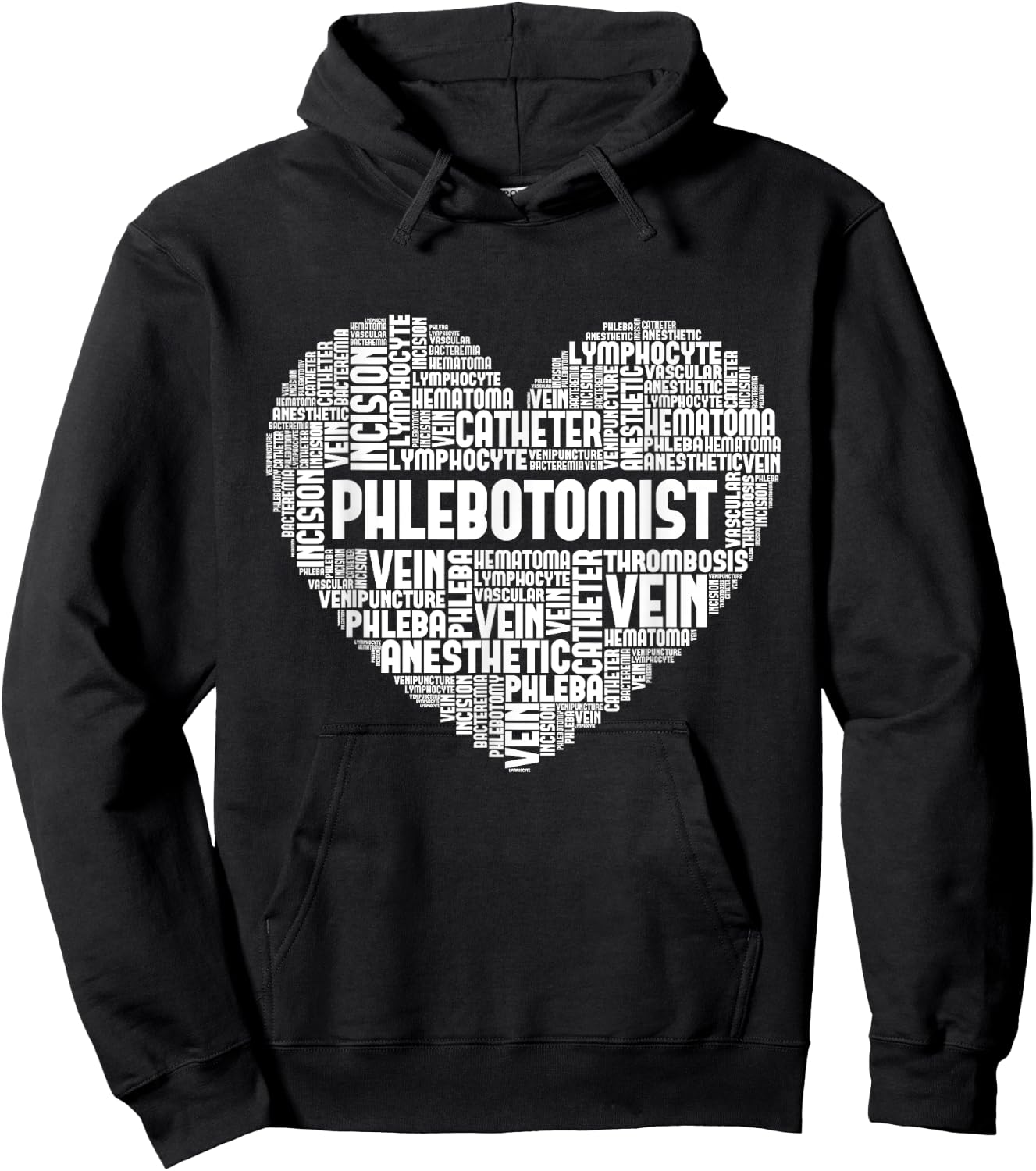 Phlebotomist - Word Cloud Phlebotomy Technician Healthcare Hoodie - Hoodie | Black