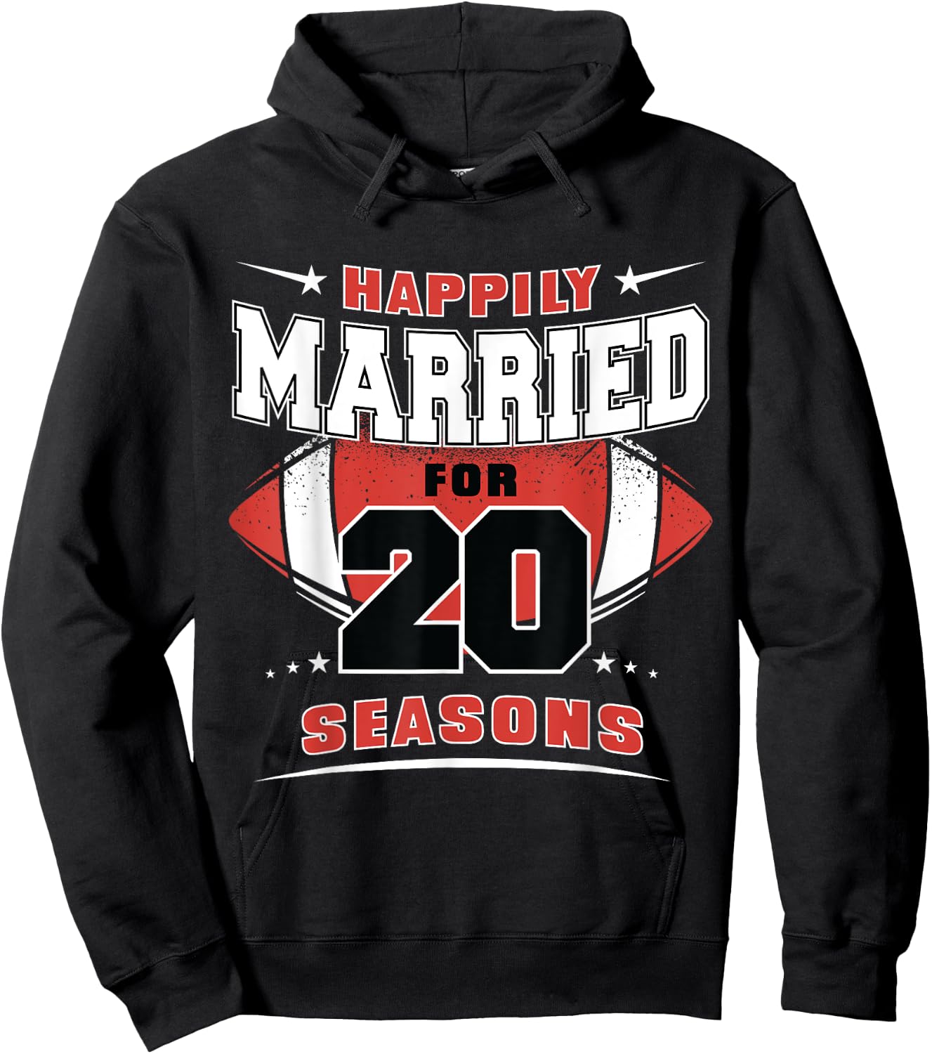 Happily Married for 20 Seasons 20th Wedding Anniversary Hoodie - Hoodie | Black