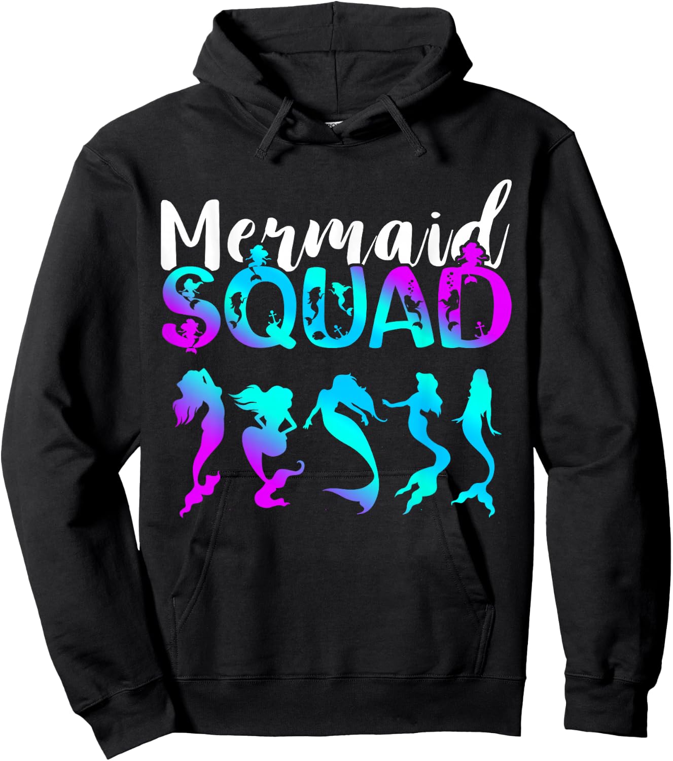 Mermaid Squad Clamshell Mermaid Crew Mermaid Squad Birthday Hoodie - Hoodie | Black