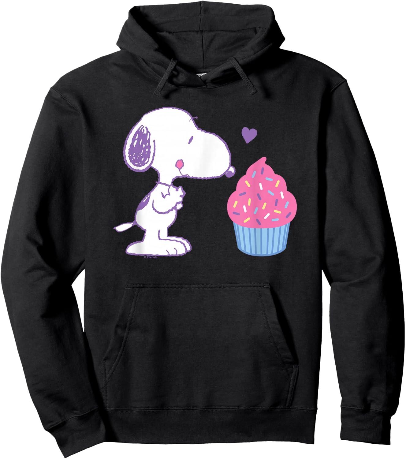 Peanuts - Snoopy Heart Cupcake Hoodie - Hoodie | Black