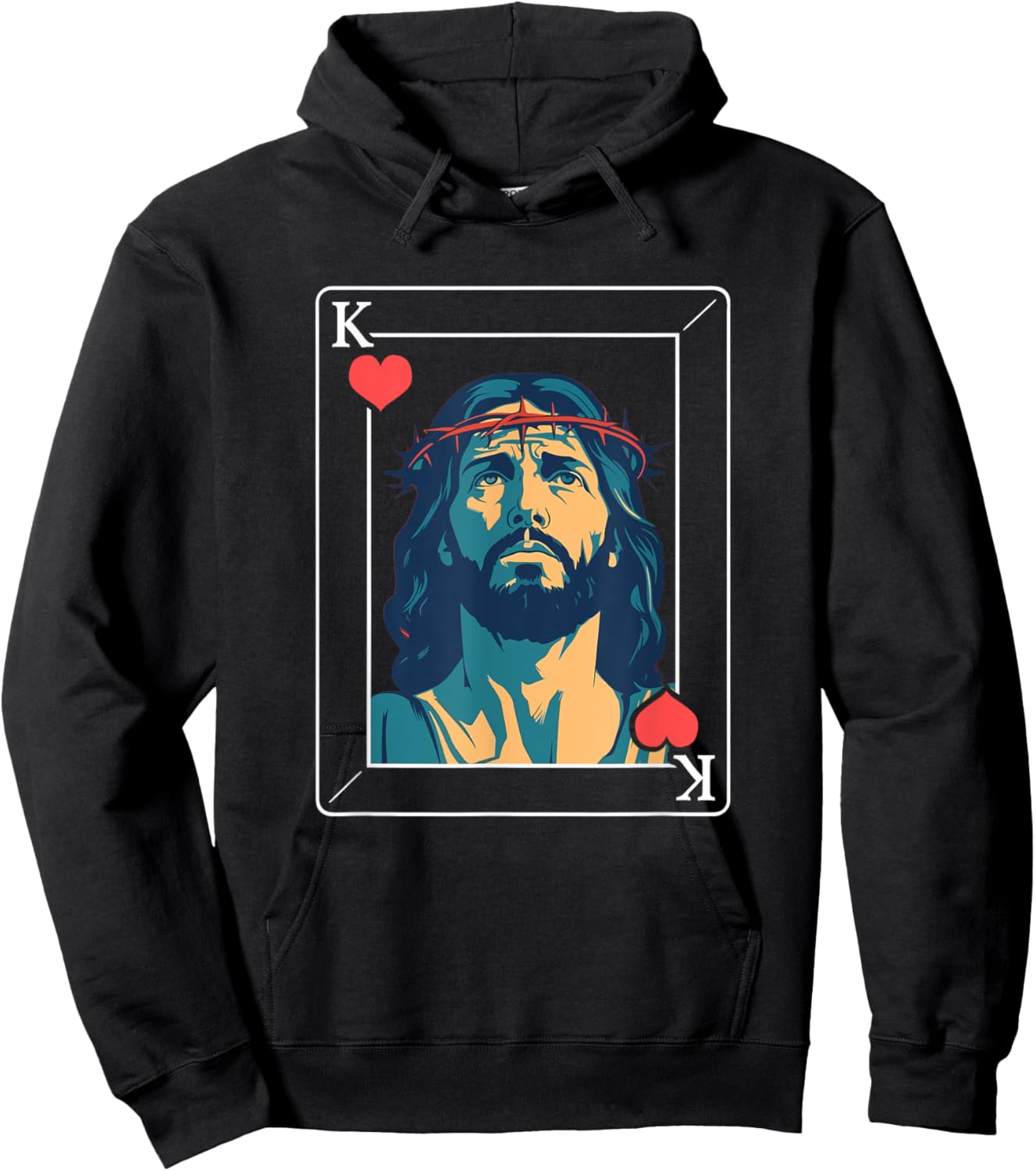 King of Hearts Jesus Hoodie - Hoodie | Black