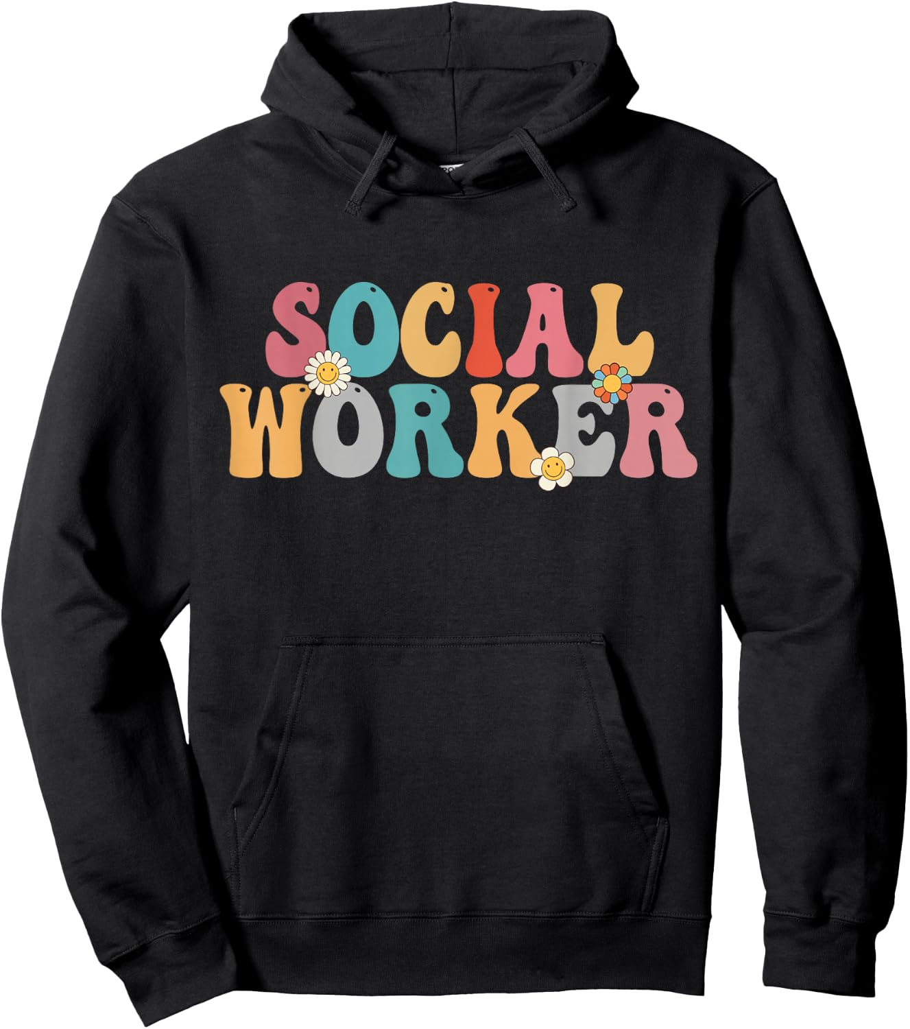 Social Worker Retro Groovy School Social Worker Hoodie - Hoodie | Black
