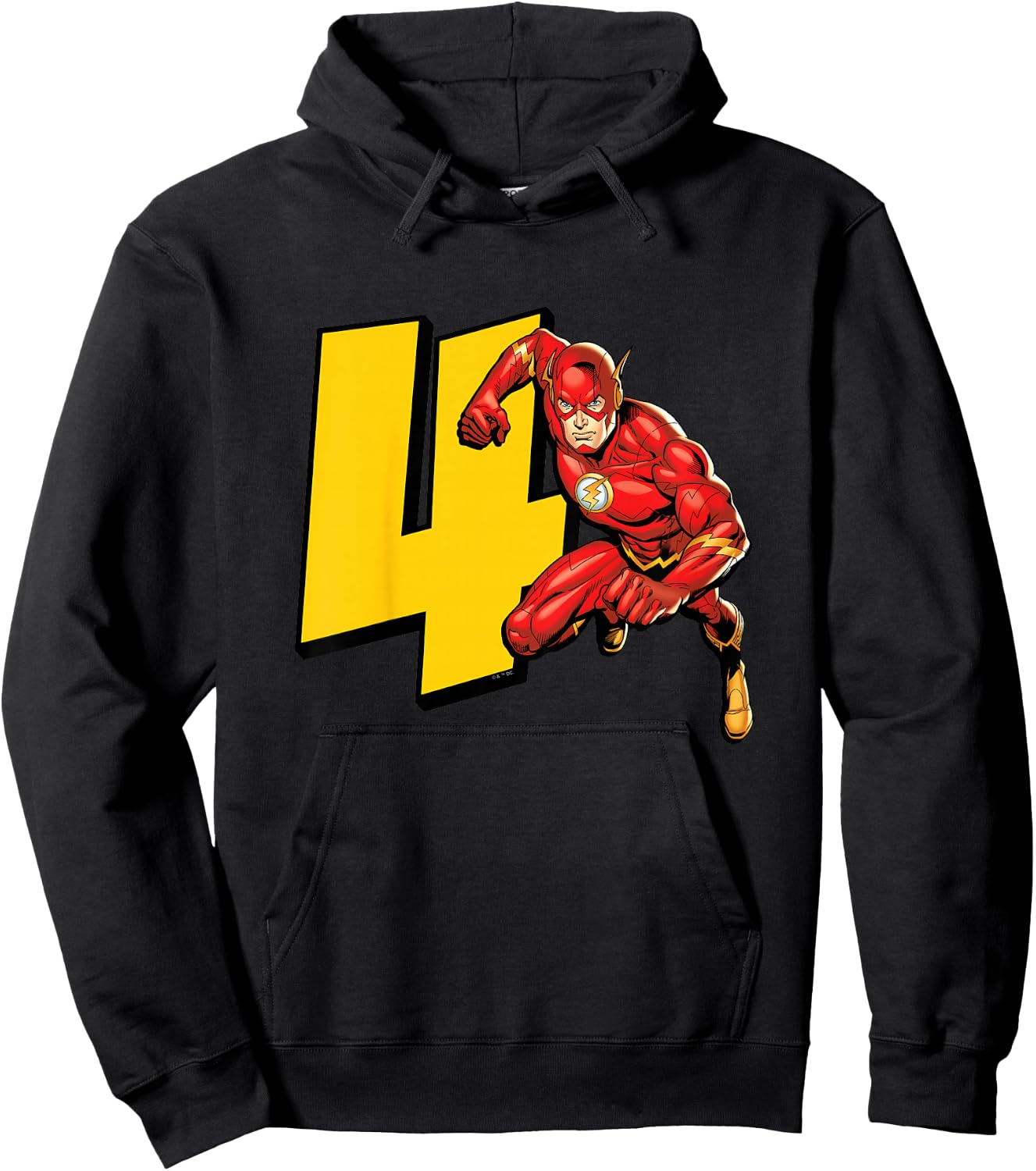 Kids The Flash Super Hero 4th Birthday Hoodie - Hoodie | Black