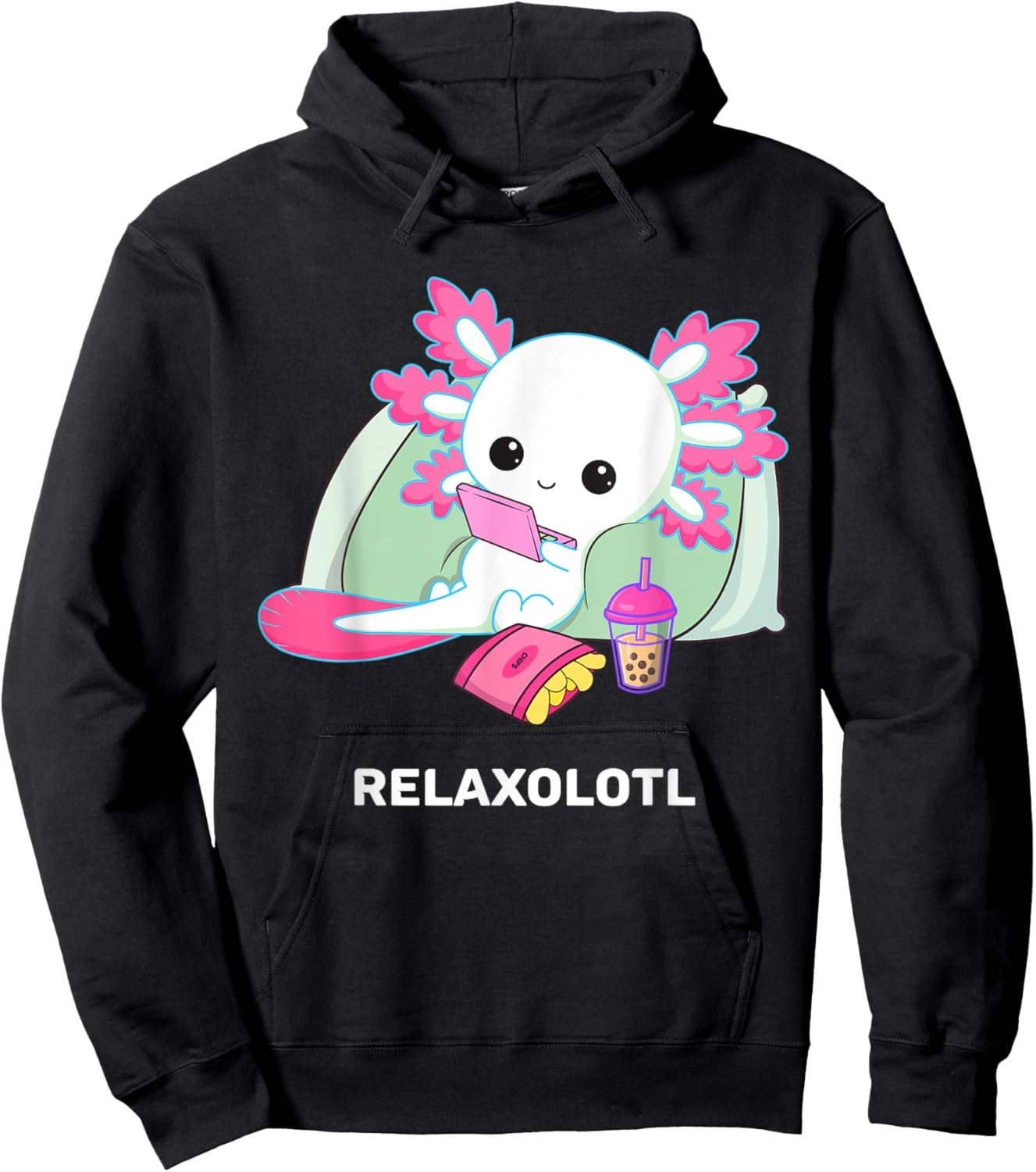 Cute Axolotl Lover Mexican Salamander Relaxolotl Hoodie - Hoodie | Black