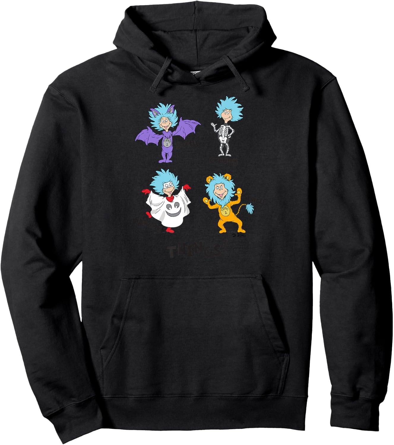 Dr. Seuss Halloween Batty Creepy Spooky Scary Things Hoodie - Hoodie | Black