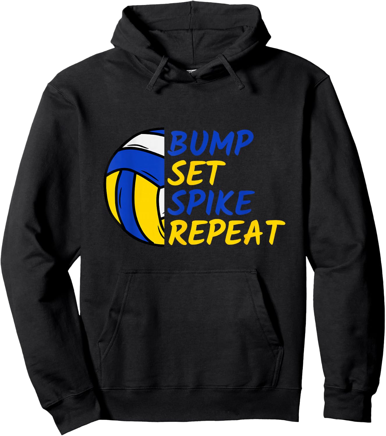 Bump Set Spike Repeat Volleyball Player Hoodie - Hoodie | Black