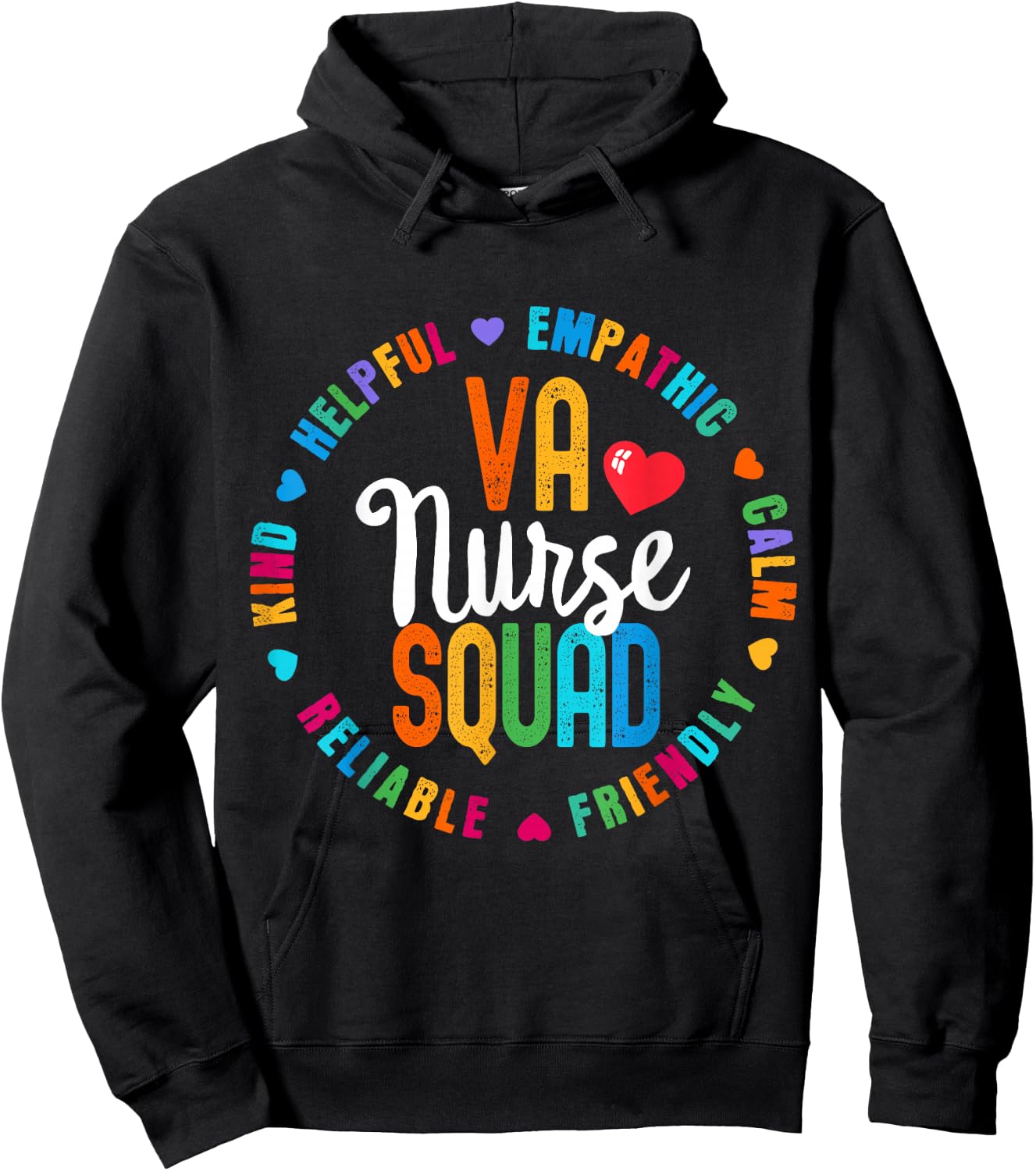 VA Nurse Squad Nurse Team Registered Nursing Hoodie - Hoodie | Black