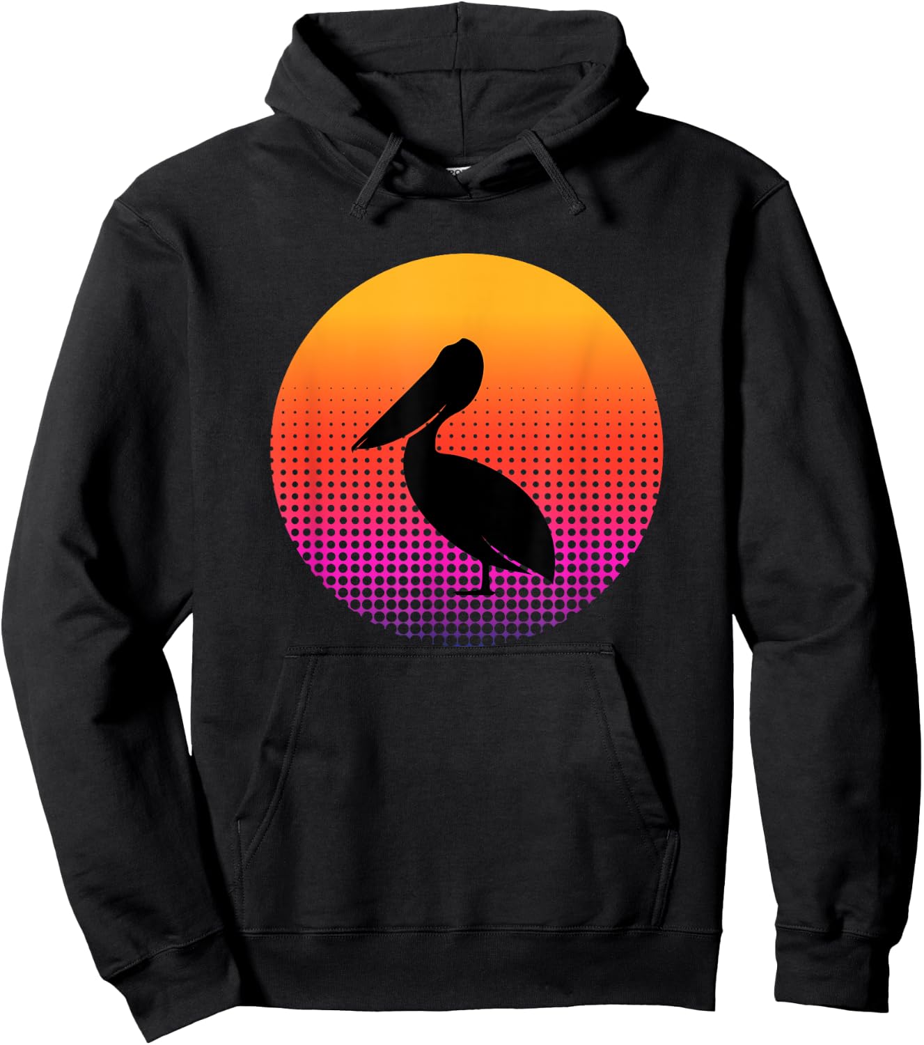 Retro Sunset Pelican Bird Animal Lover Gifts Men Women Youth Hoodie - Hoodie | Black