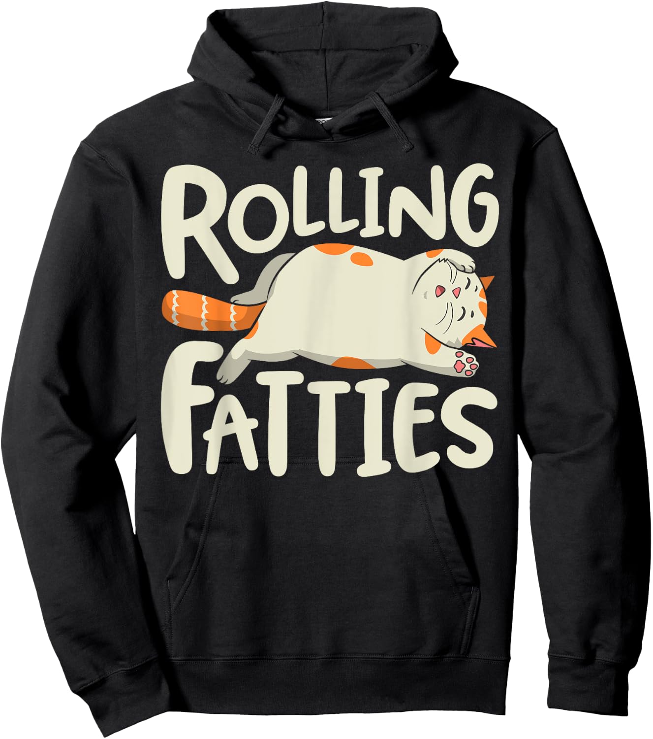 Rolling Fatties Cat Funny Kitty Kitten Lovers Retro Vintage Women Girls Kids Hoodie - Hoodie | Black