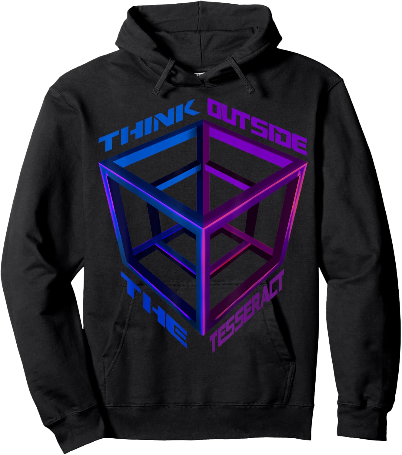 Think Outside The Tesseract Geometry Geek Cube Hoodie - Hoodie | Black