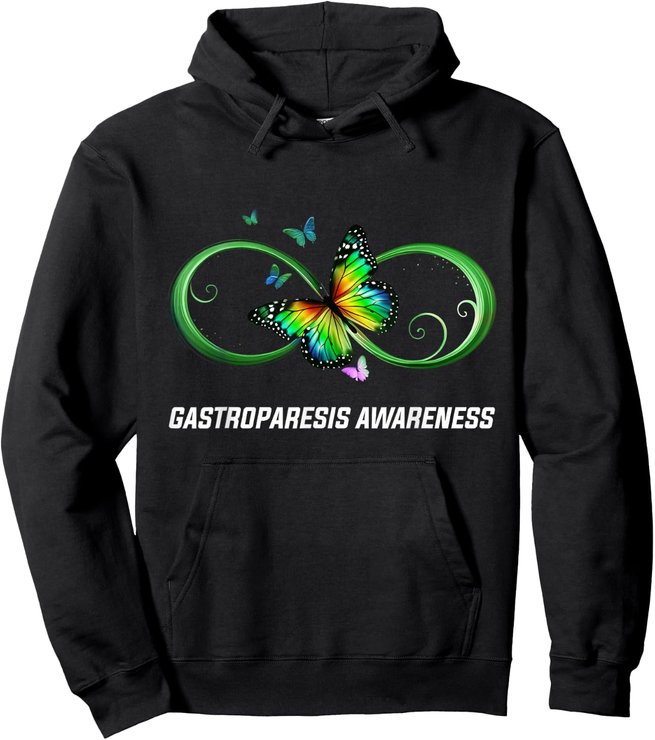 Infinity Butterfly Gastroparesis Awareness Hoodie - Hoodie | Black