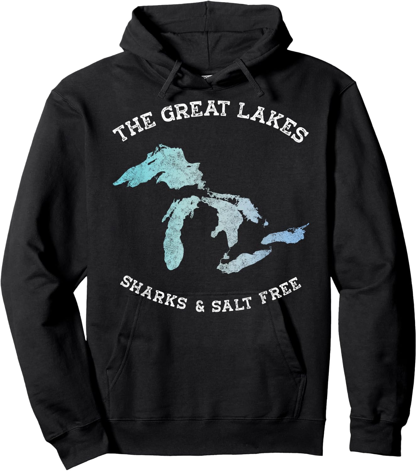 Sharks and Salt Free Great Lakes State Michigan Vacation Hoodie - Hoodie | Black