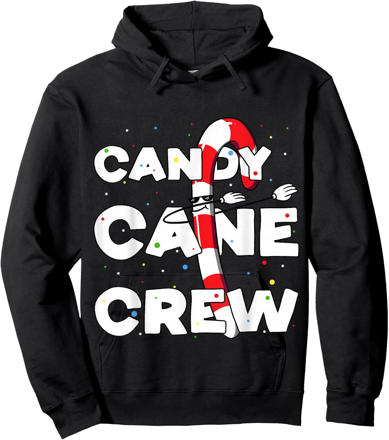 Candy Cane Crew Funny Christmas Candy Lover Dancing Candy Hoodie - Hoodie | Black