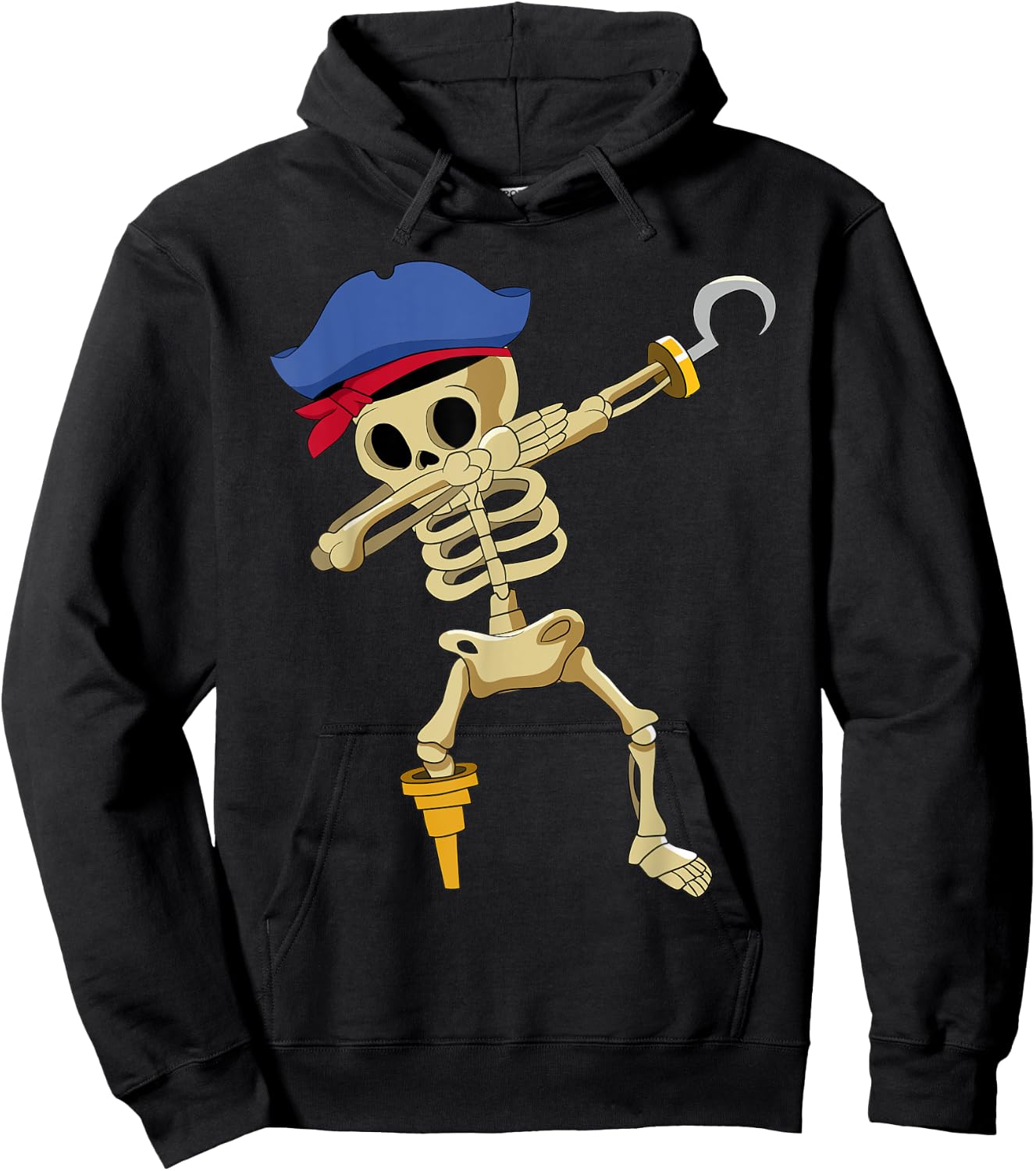 Caribbean Buccaneer Sea Thief Boy Dabbing Skeleton Pirate Hoodie - Hoodie | Black