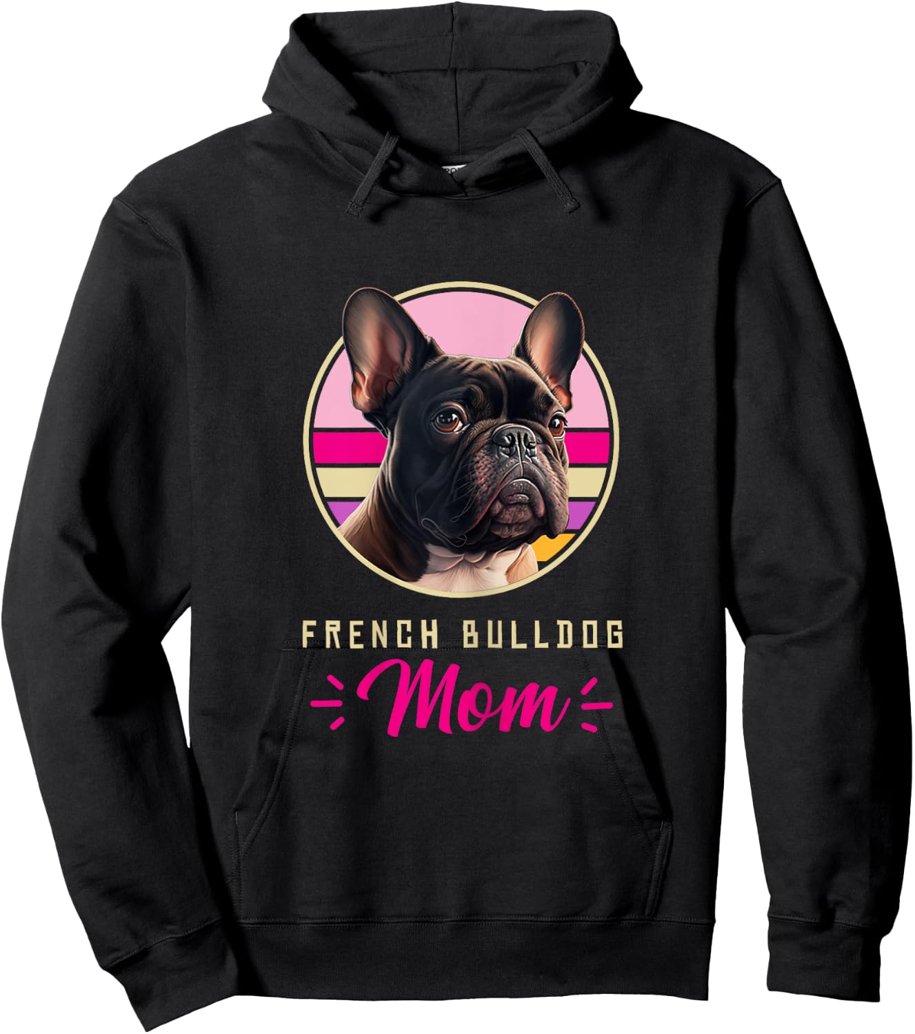 Funny French Bulldog Retro Outfits Clothes Frenchie Dog Mom Women Kids Hoodie - Hoodie | Black