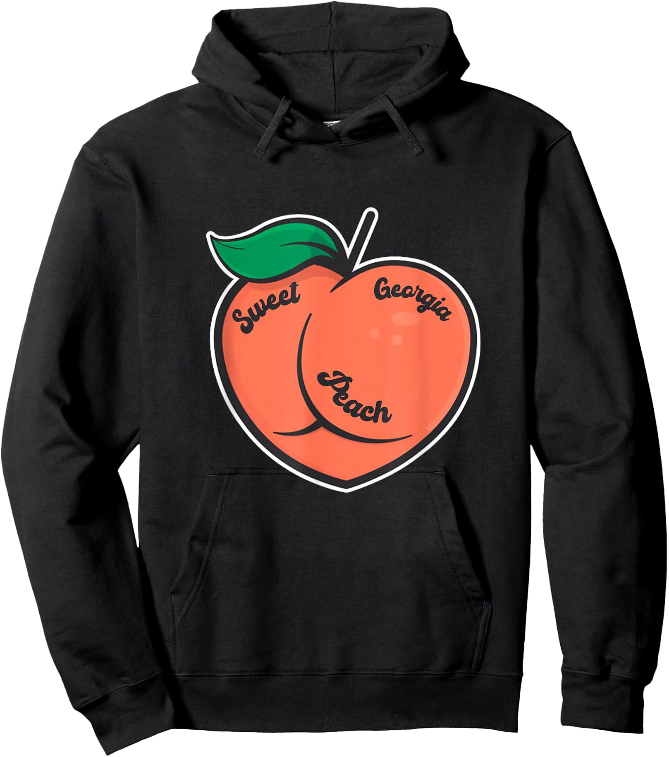 Sweet Georgia Peach Cute Peach With Heart Shaped Women Girls Hoodie - Hoodie | Black