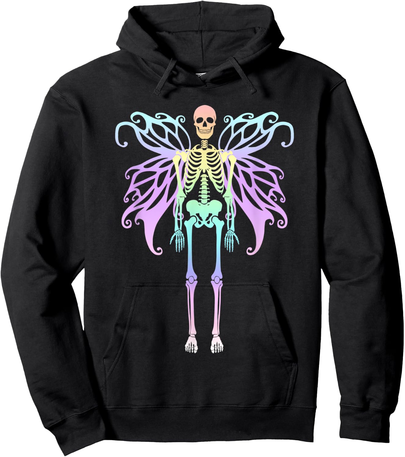 Skeleton Fairy Fairycore Aesthetic Pastel Goth Fairywave Hoodie - Hoodie | Black