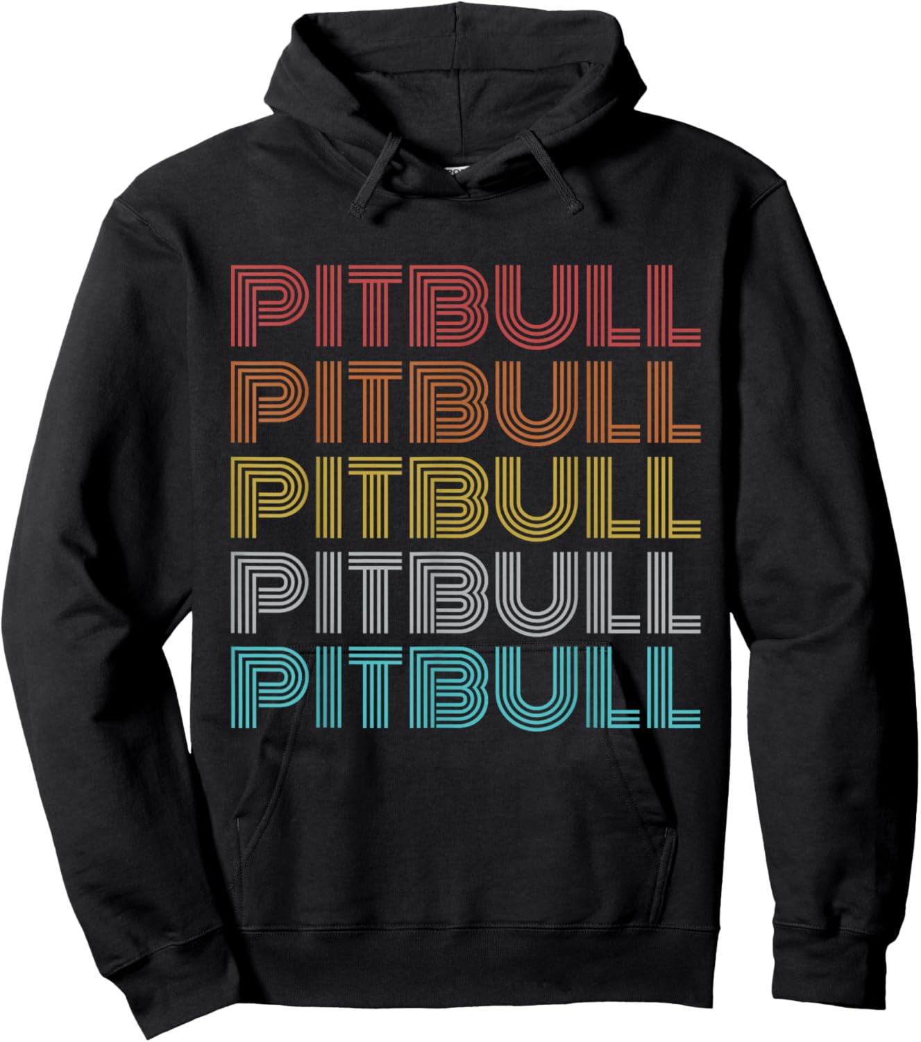 Pitbull Vintage Retro Black Hoodie - Hoodie | Black