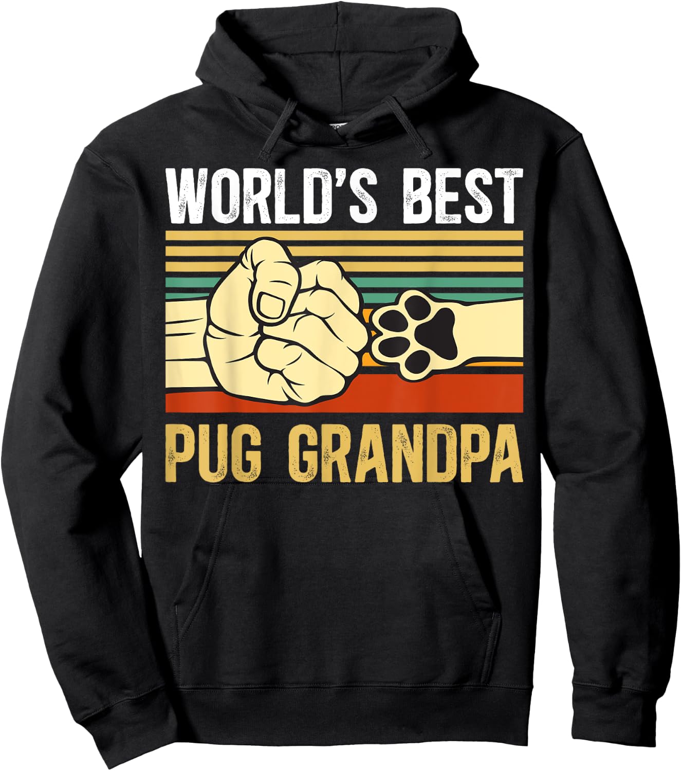 World's Best Pug Grandpa Of A Pug Grandfather Hoodie - Hoodie | Black