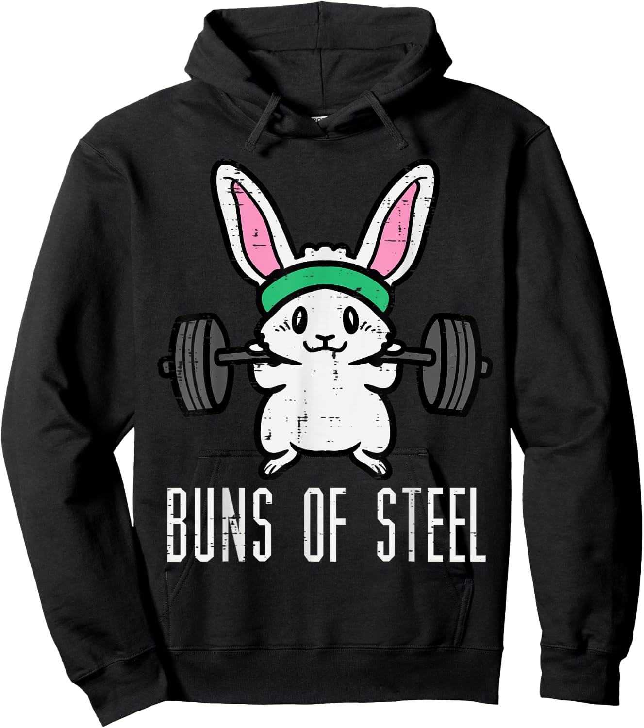 Easter Bunny Buns Of Steel Funny Workout Gym Women Girls Hoodie - Hoodie | Black