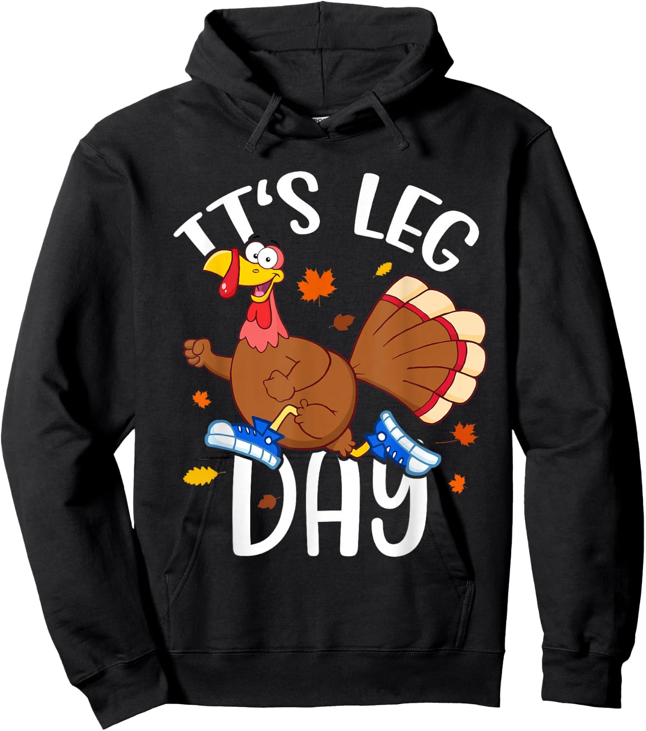 Turkey Trot Costume Kids Adults Thanksgiving Turkey Running Hoodie - Hoodie | Black