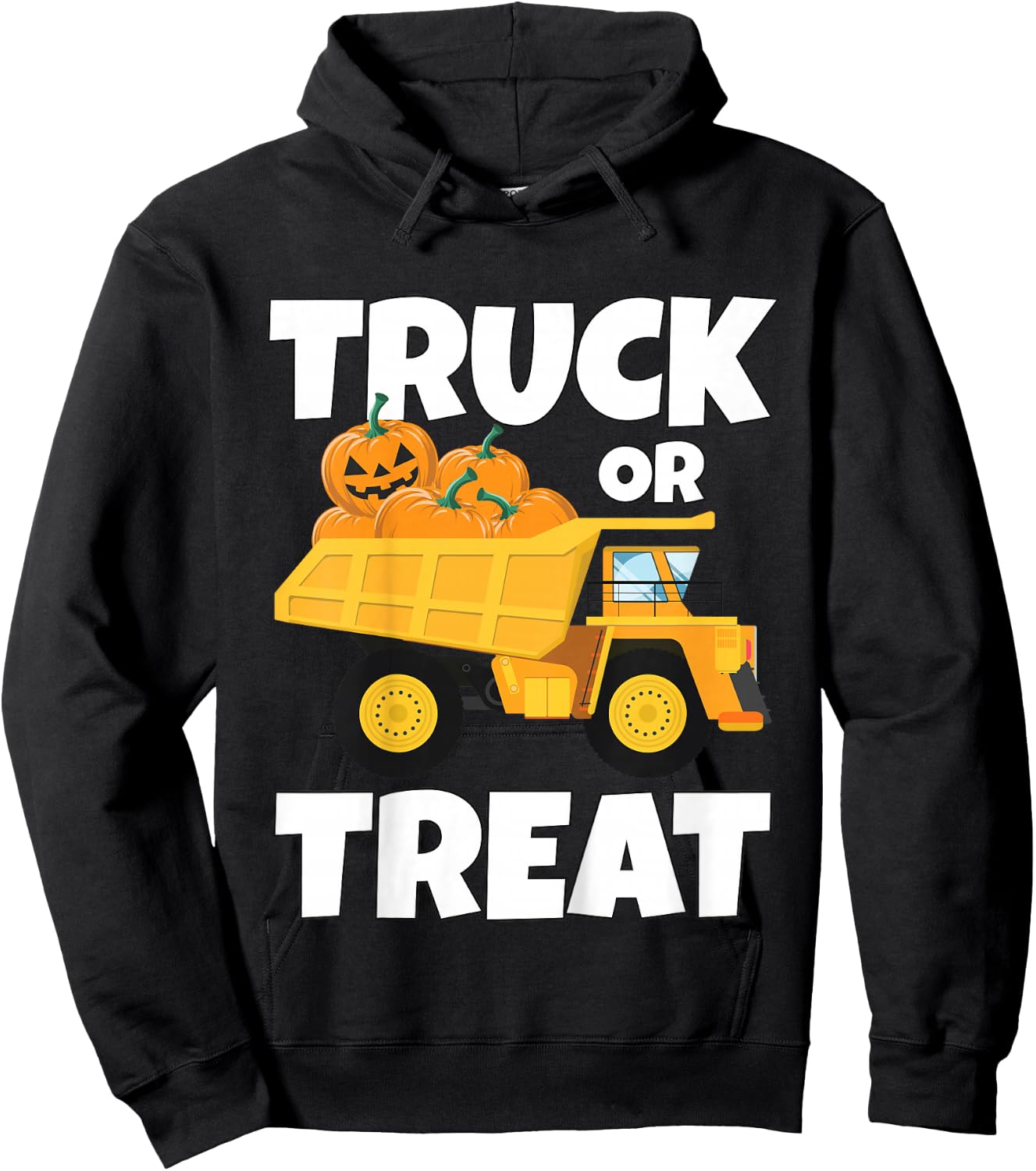 Kids Halloween Thanksgiving Truck Pumpkin Patch Trick or Treat Hoodie - Hoodie | Black