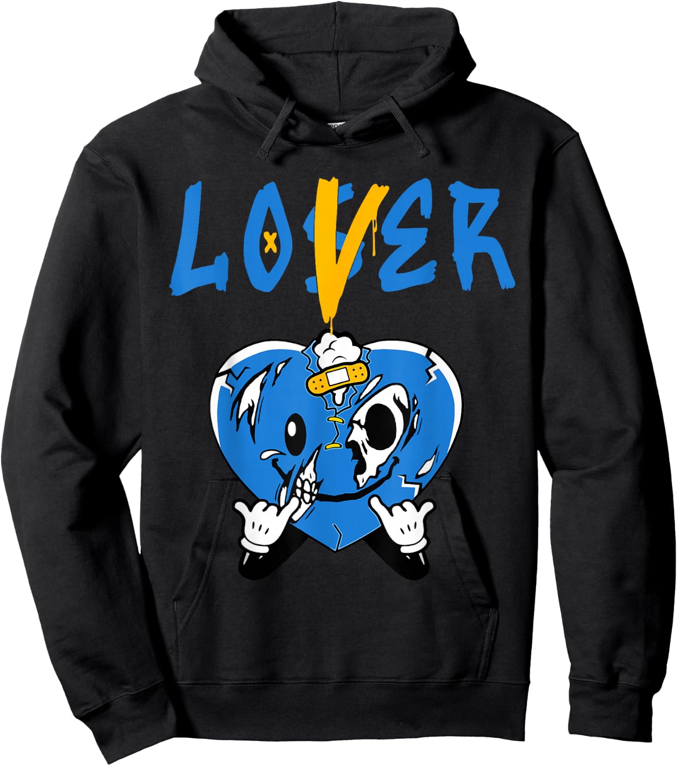 Racer Blue Loser Lover Heart Drip Suffering Racer Blue Hoodie - Hoodie | Black