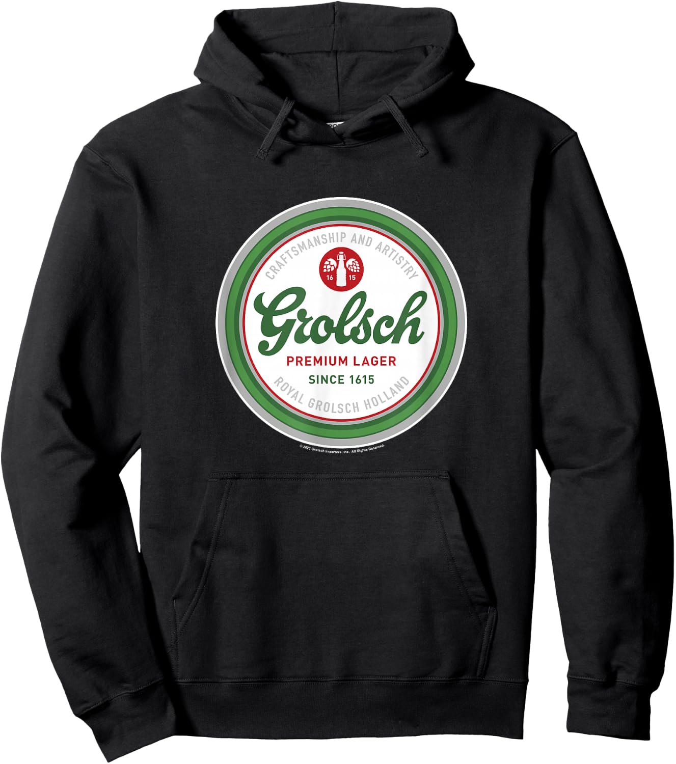 Coors Brewing Company Grolsch Premium Beer Since 1615 Badge Hoodie - Hoodie | Black