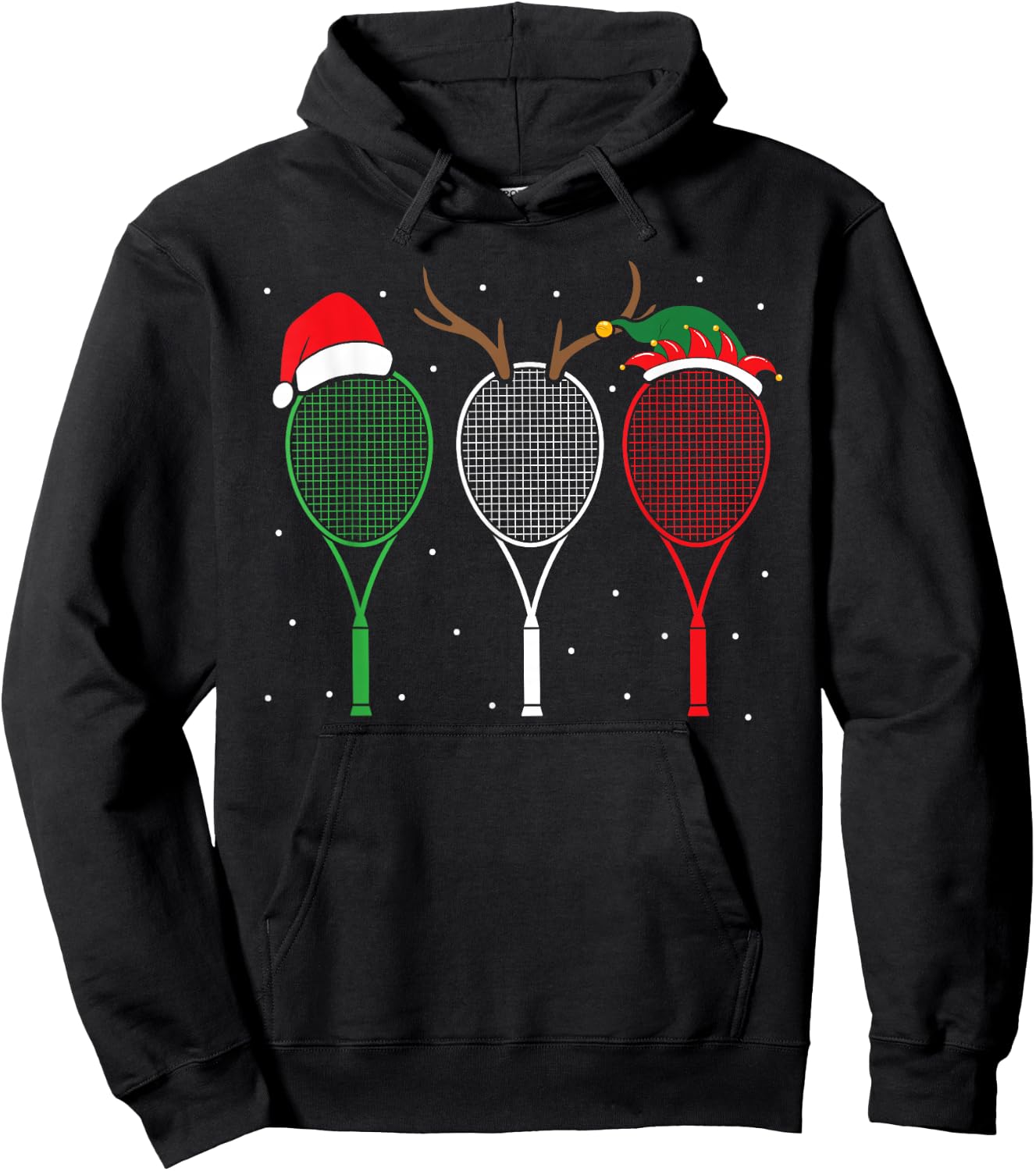 Tennis Player Sport Lover Merry Xmas Christmas Day Hoodie - Hoodie | Black