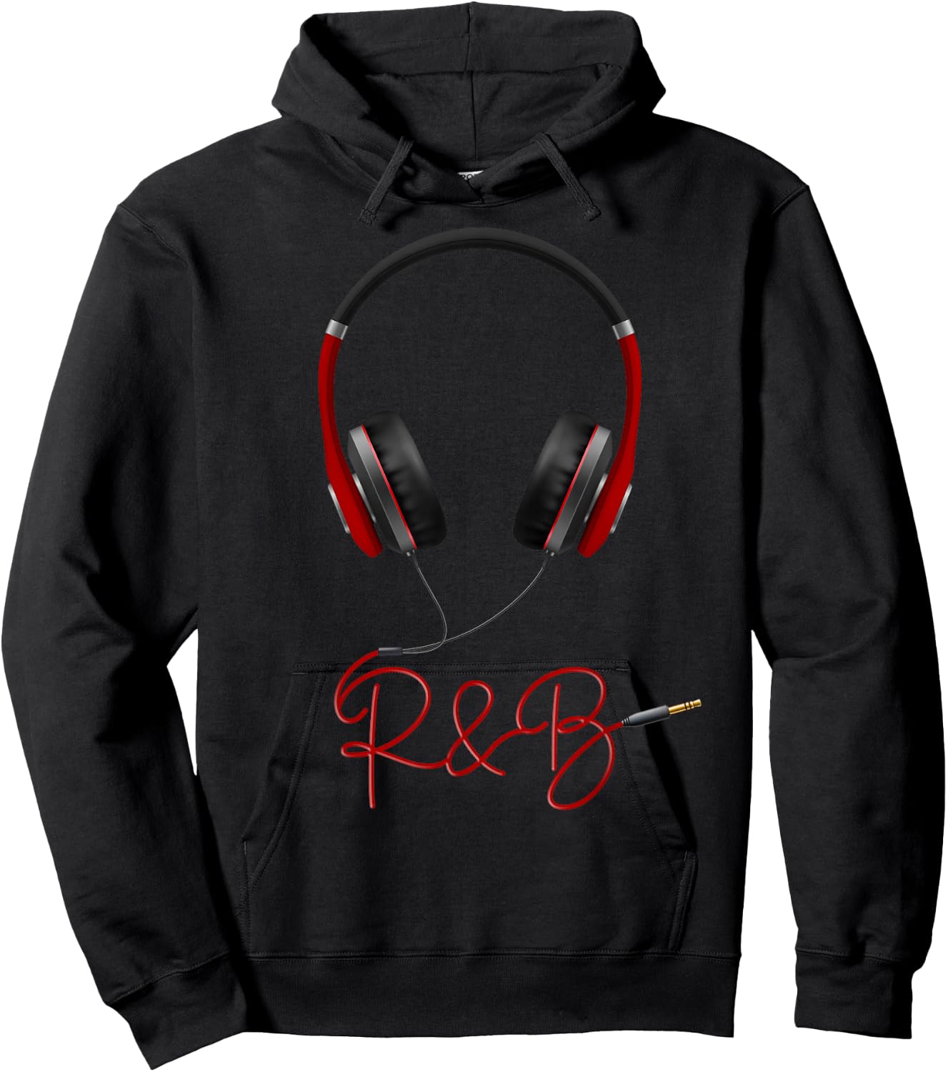 Music red Headphone icon Soul R&B Music Hoodie - Hoodie | Black