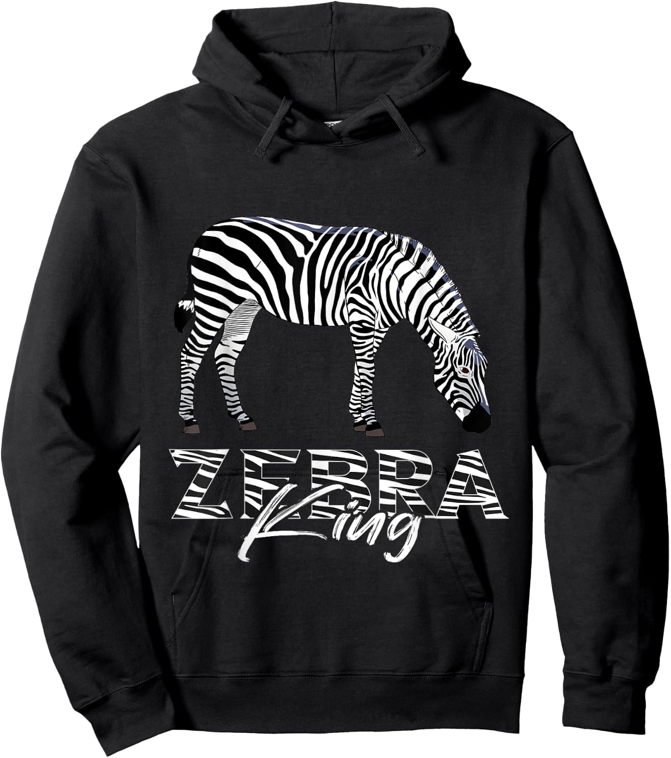 Wildlife Animal Lover Zookeeper Zebra King Zebra Stripe Hoodie - Hoodie | Black