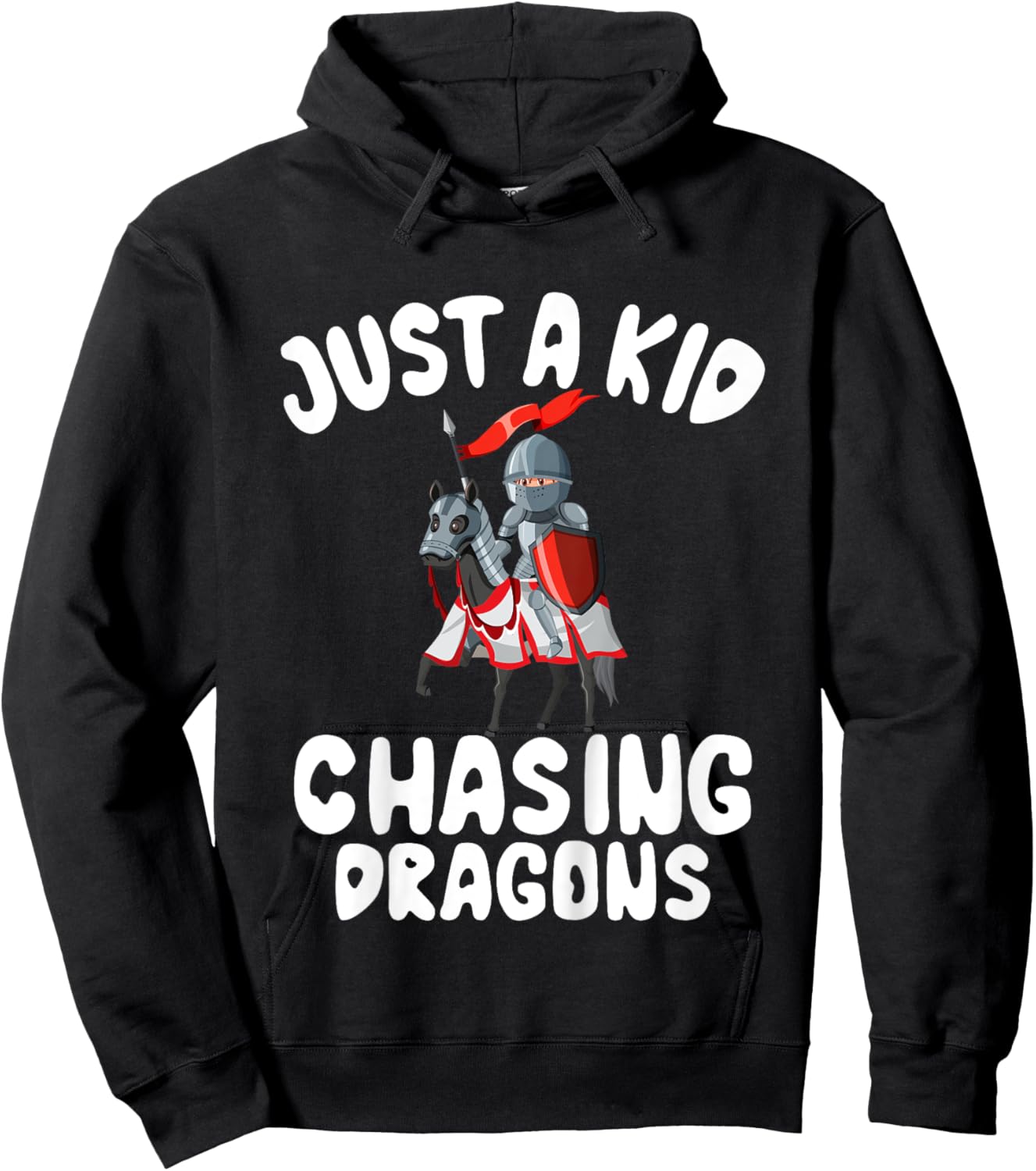 Kids Just a Kid Chasing Dragons Knight Hoodie - Hoodie | Black