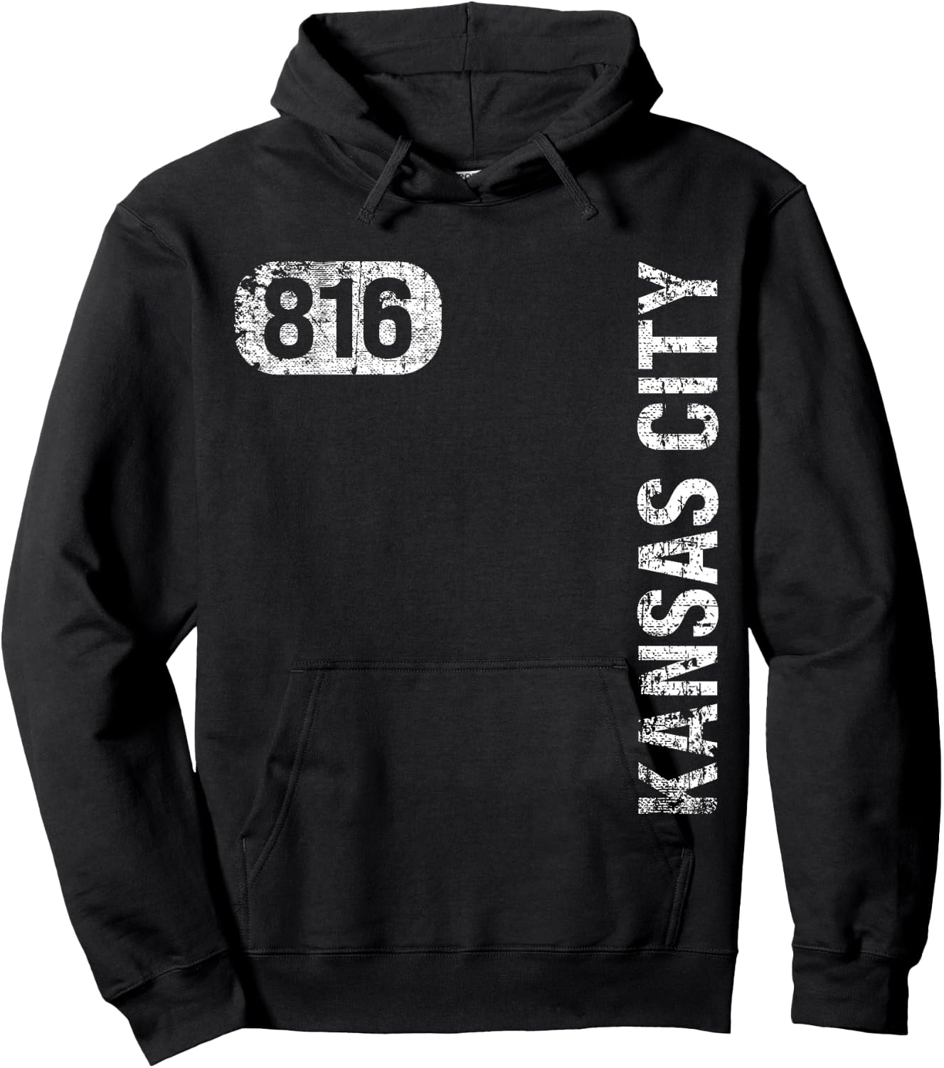 Kansas City Missouri 816 Area Code Vintage Retro Hoodie - Hoodie | Black