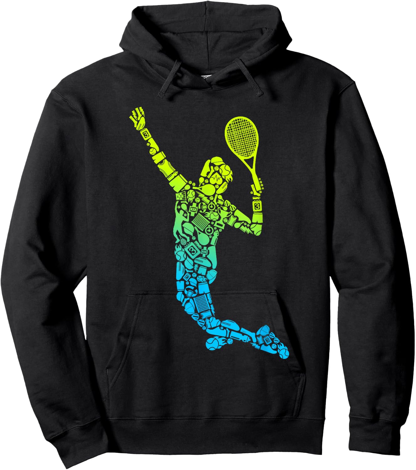 Tennis Player Men Kids Boys Tennis Hoodie - Hoodie | Black