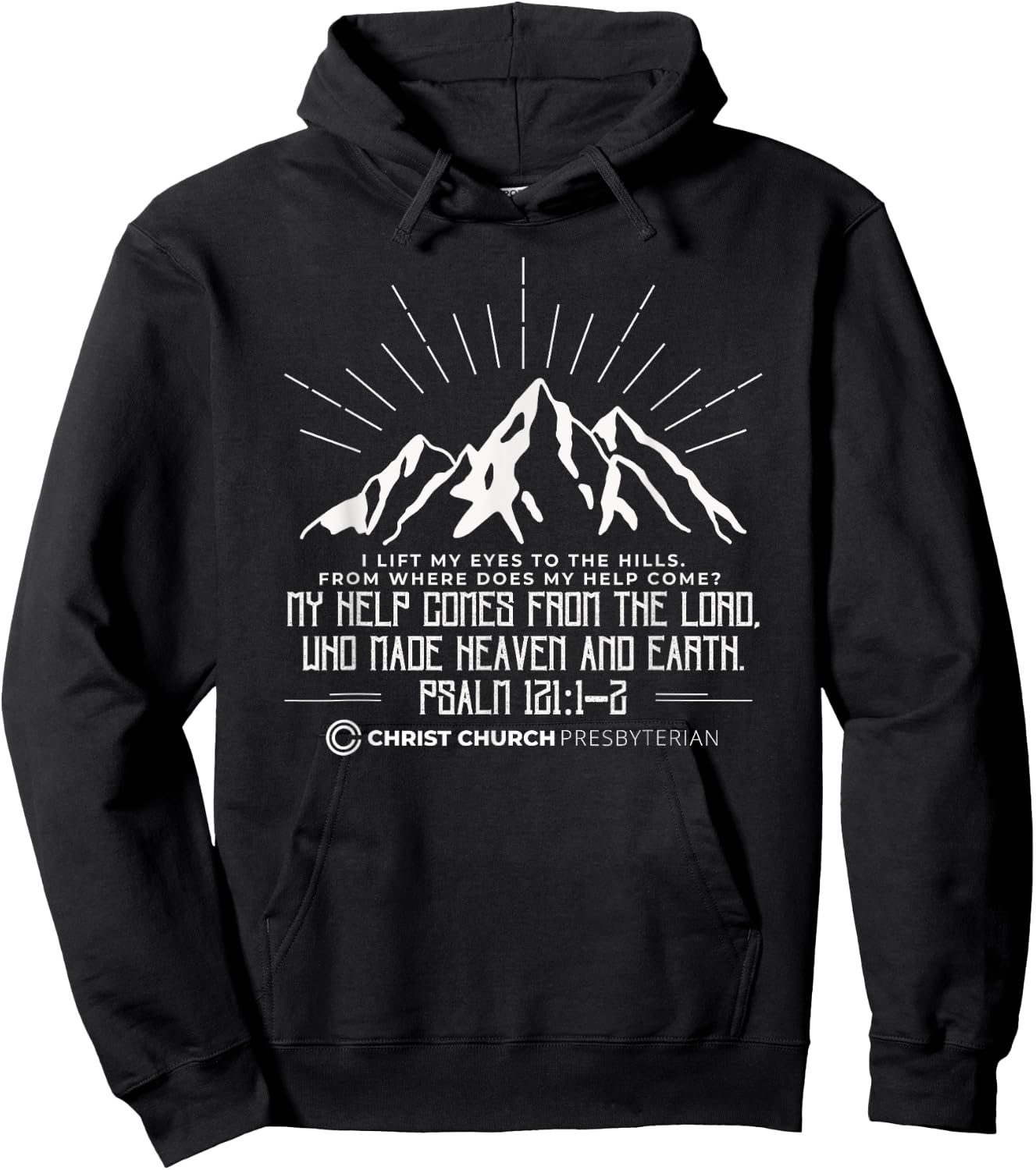Christ Church Presbyterian Knoxville TN | Psalm 121 Front Hoodie - Hoodie | Black