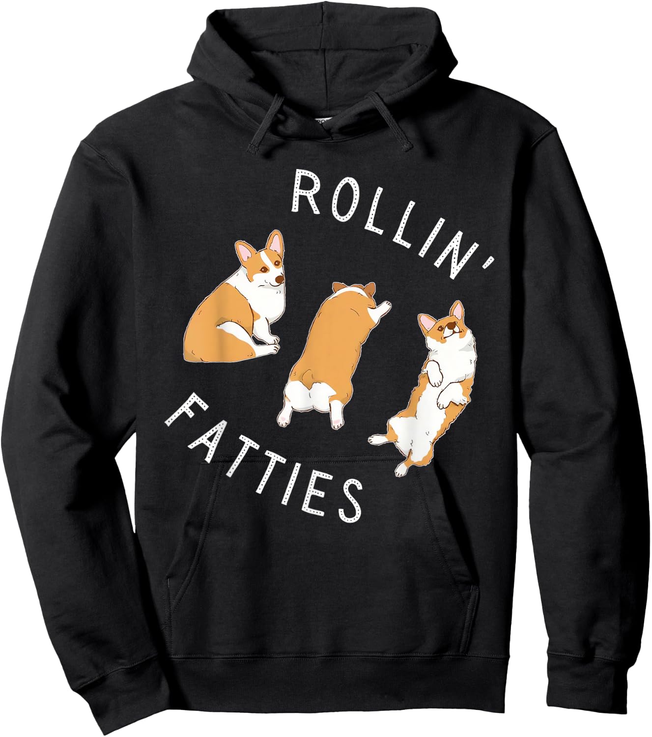 Rolling Fatties Corgi Funny Fat Cute Corgi Lover Hoodie - Hoodie | Black