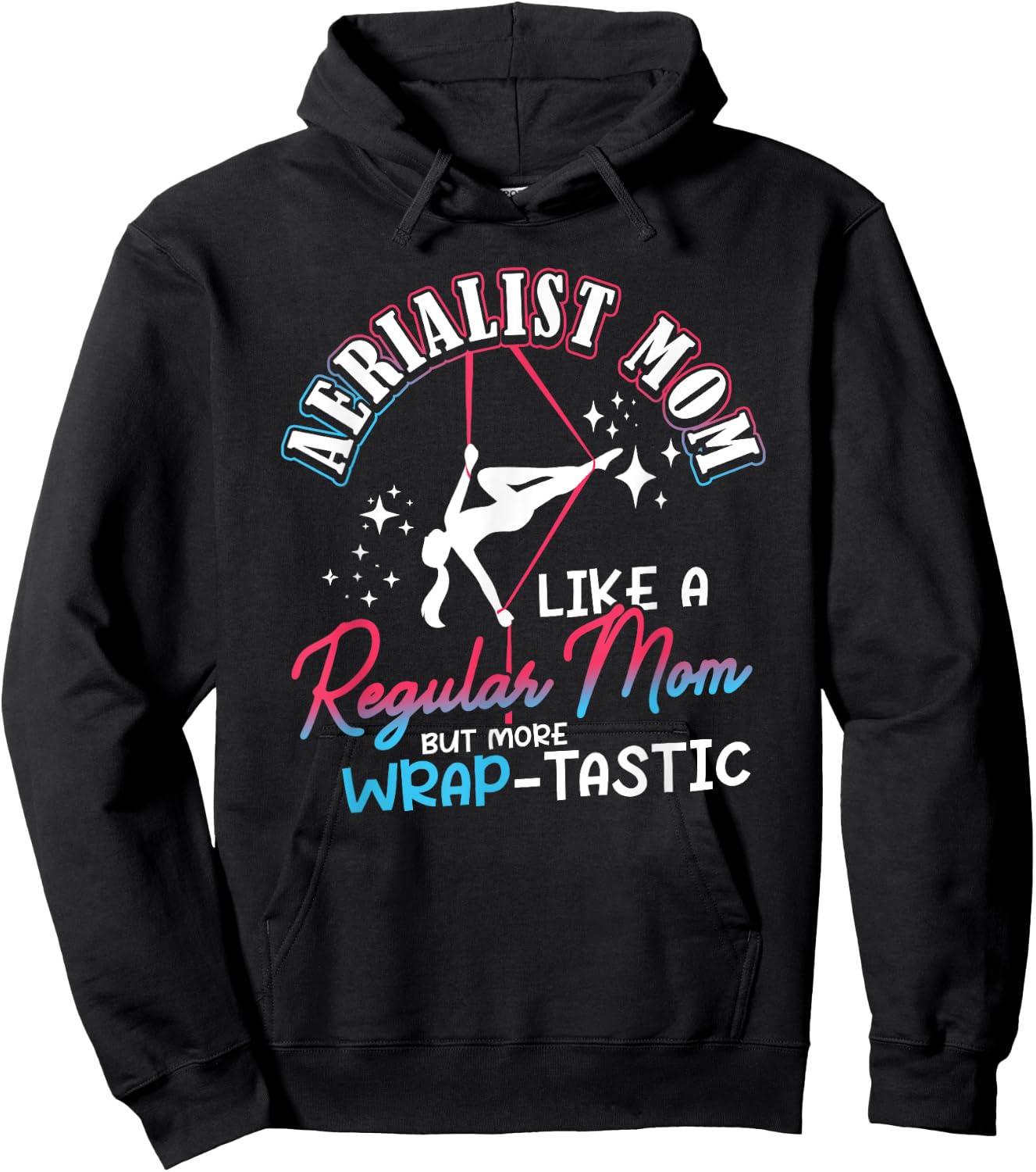 Aerialist Mom Warp-Tastic Aerial Fitness Art Aerial Silk Hoodie - Hoodie | Black